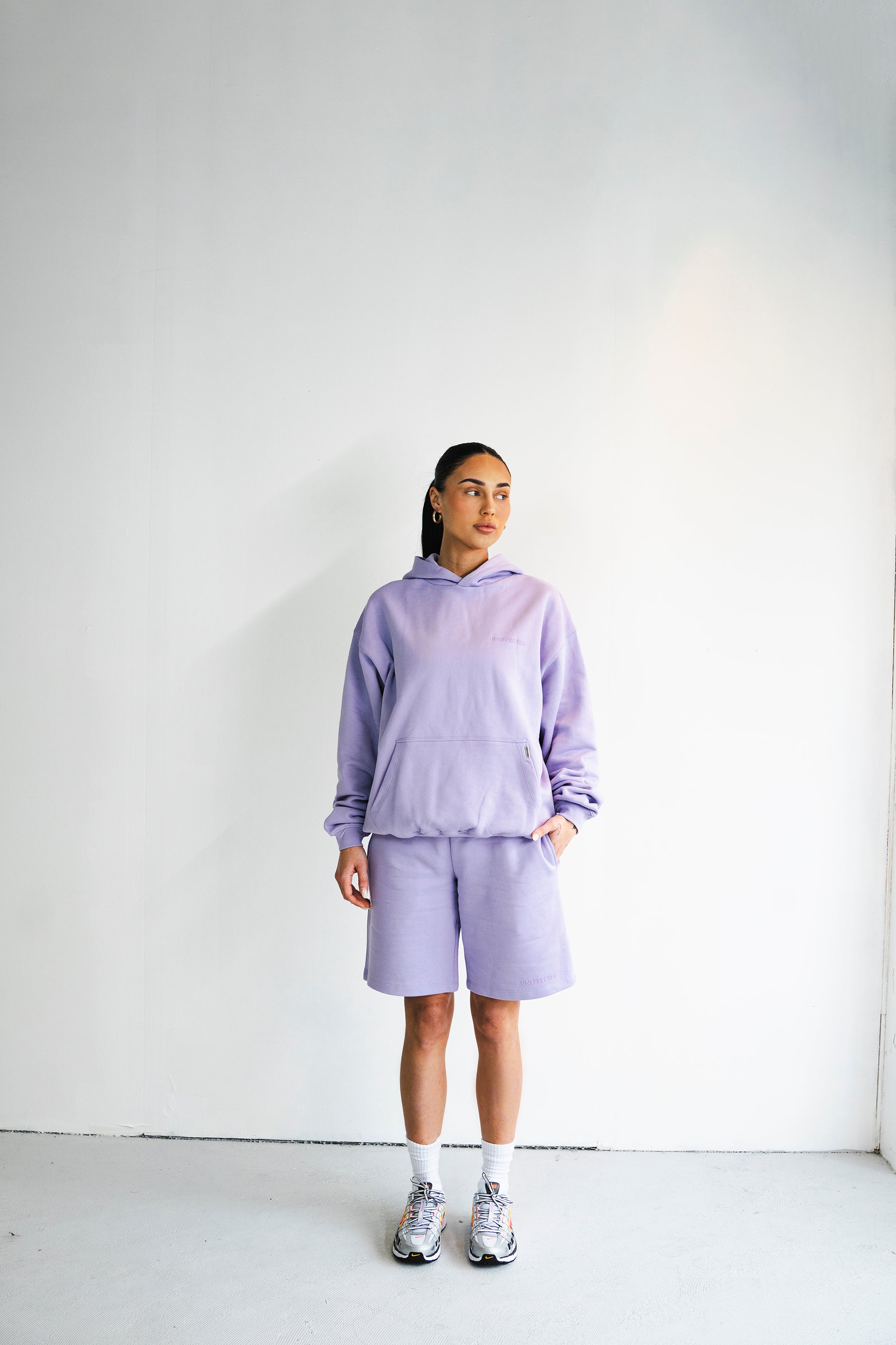 Archive Logo Baggy Sweat Shorts - Lilac - UNEFFECTED STUDIOS® - Shorts - UNEFFECTED STUDIOS®