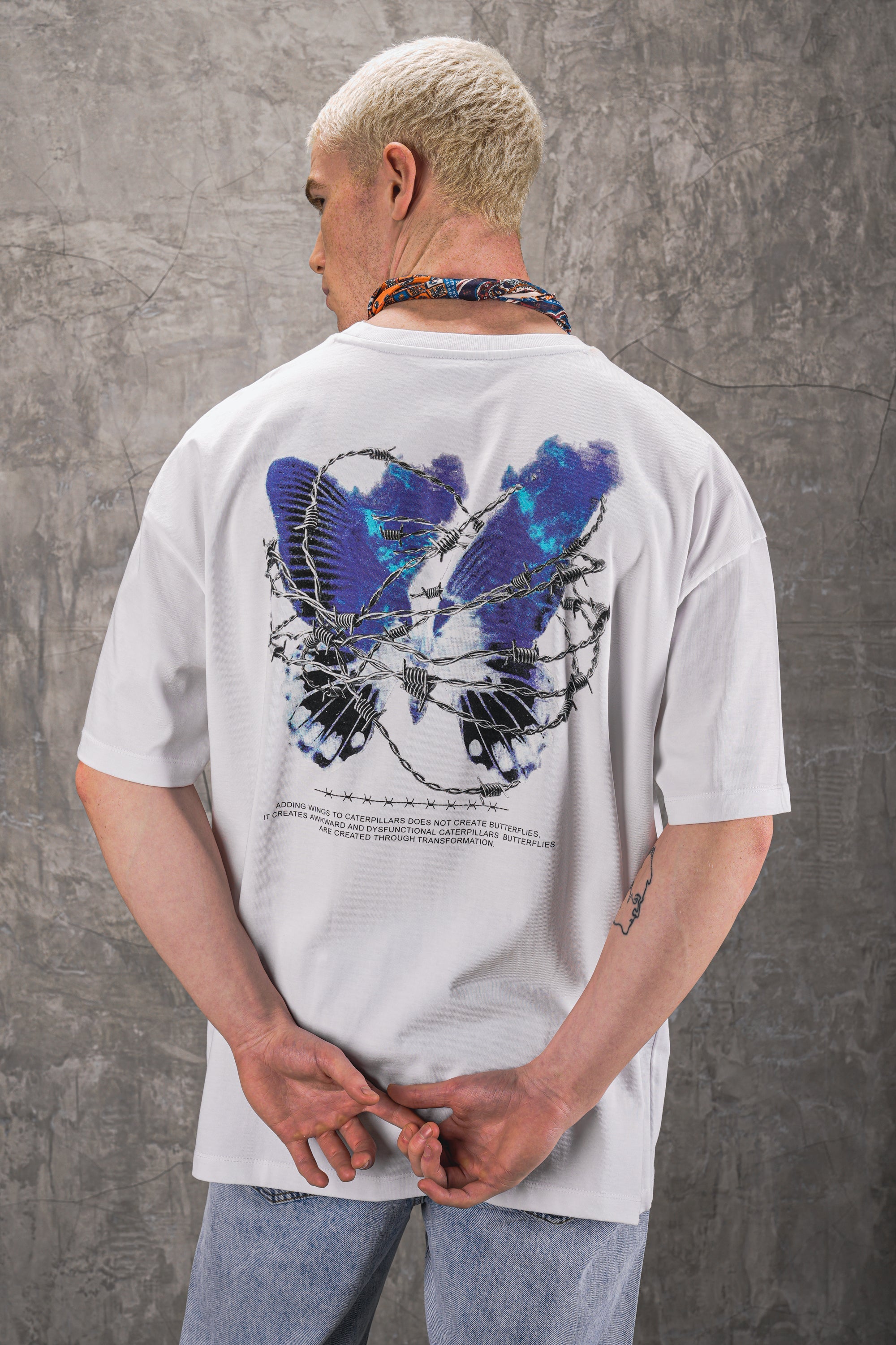 Butterfly Effect 240GSM Oversized Tee - White - UNEFFECTED STUDIOS® - T-shirt - UNEFFECTED STUDIOS®