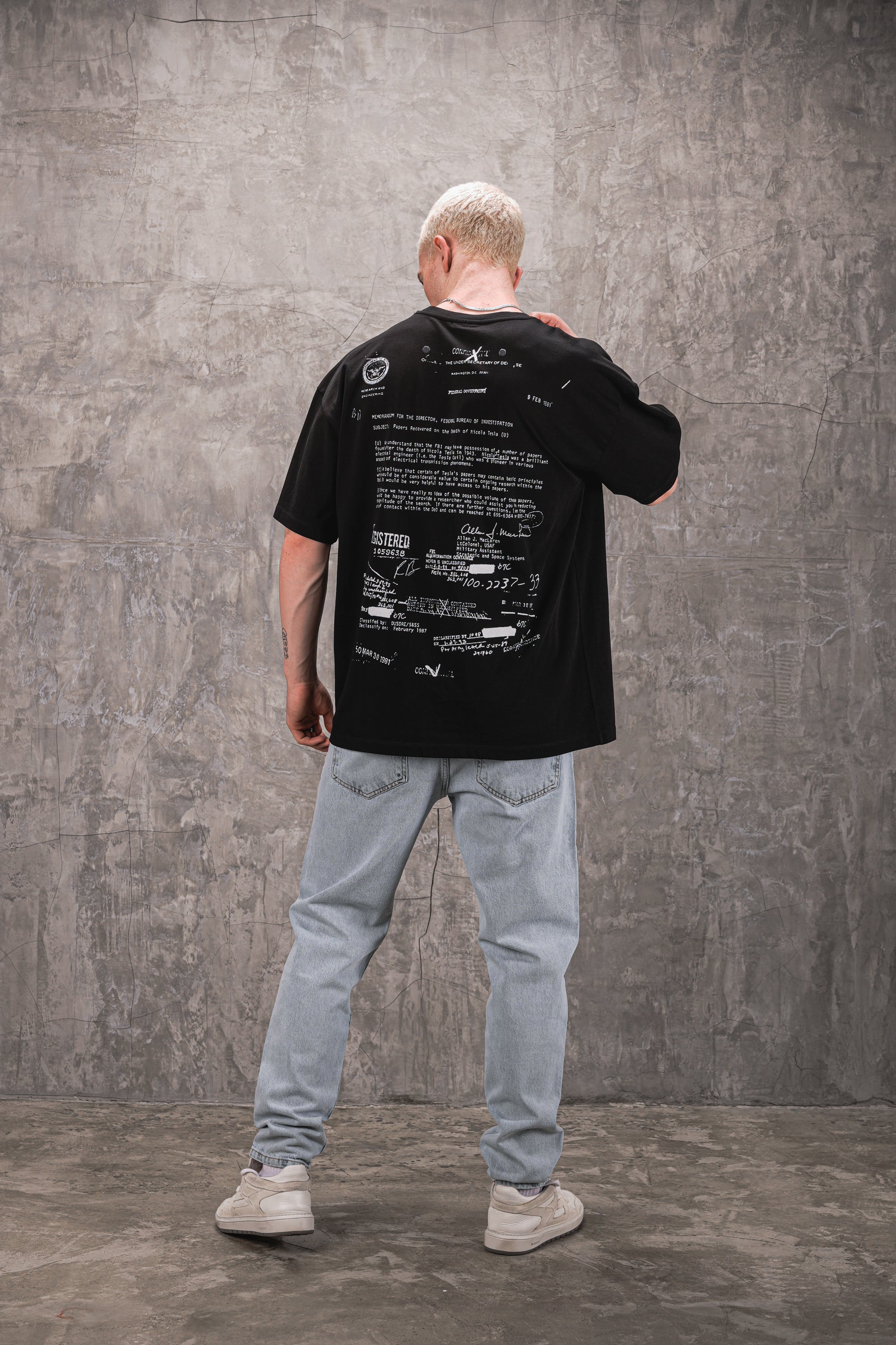 Classified 240GSM Oversized Tee - Black - UNEFFECTED STUDIOS® - T-shirt - UNEFFECTED STUDIOS®