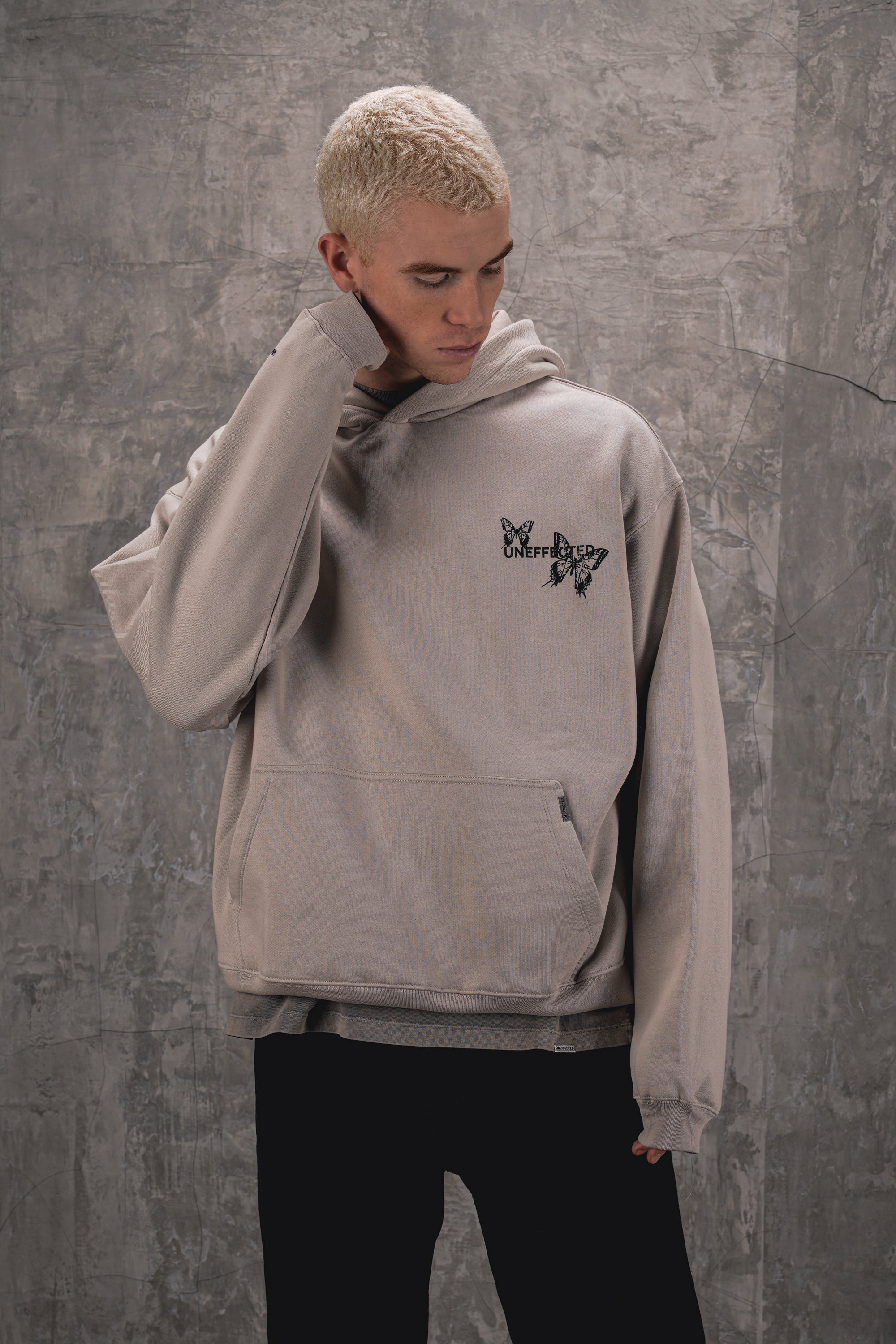Future 480GSM Oversized Hoodie - Stone - UNEFFECTED STUDIOS® - HOODIE - UNEFFECTED STUDIOS®