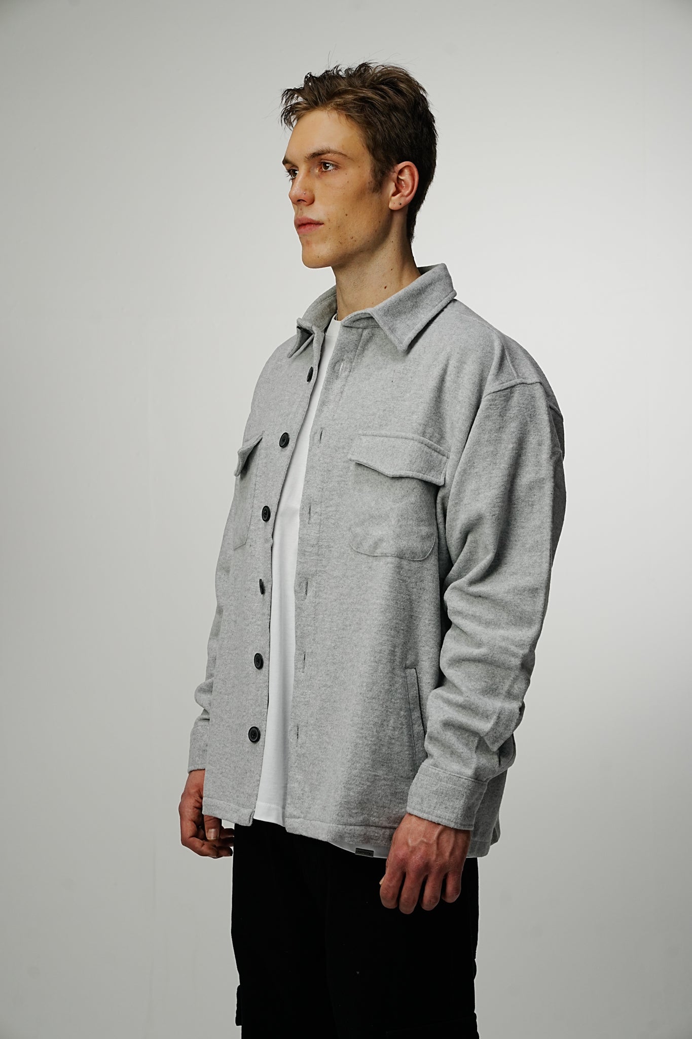 Heavy Premium Flannel Shirt Grey - UNEFFECTED STUDIOS® - Shirts & Tops - UNEFFECTED STUDIOS®