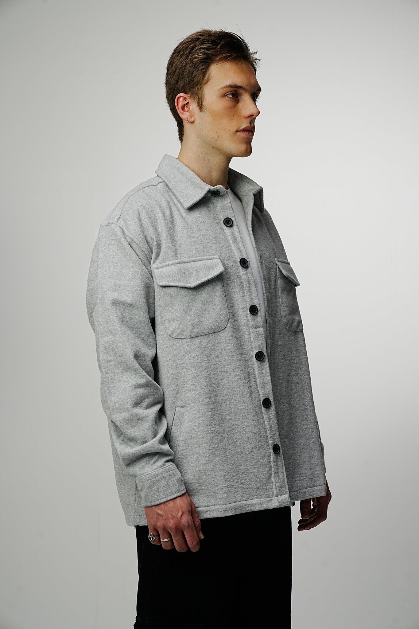 Heavy Premium Flannel Shirt Grey - UNEFFECTED STUDIOS® - Shirts & Tops - UNEFFECTED STUDIOS®