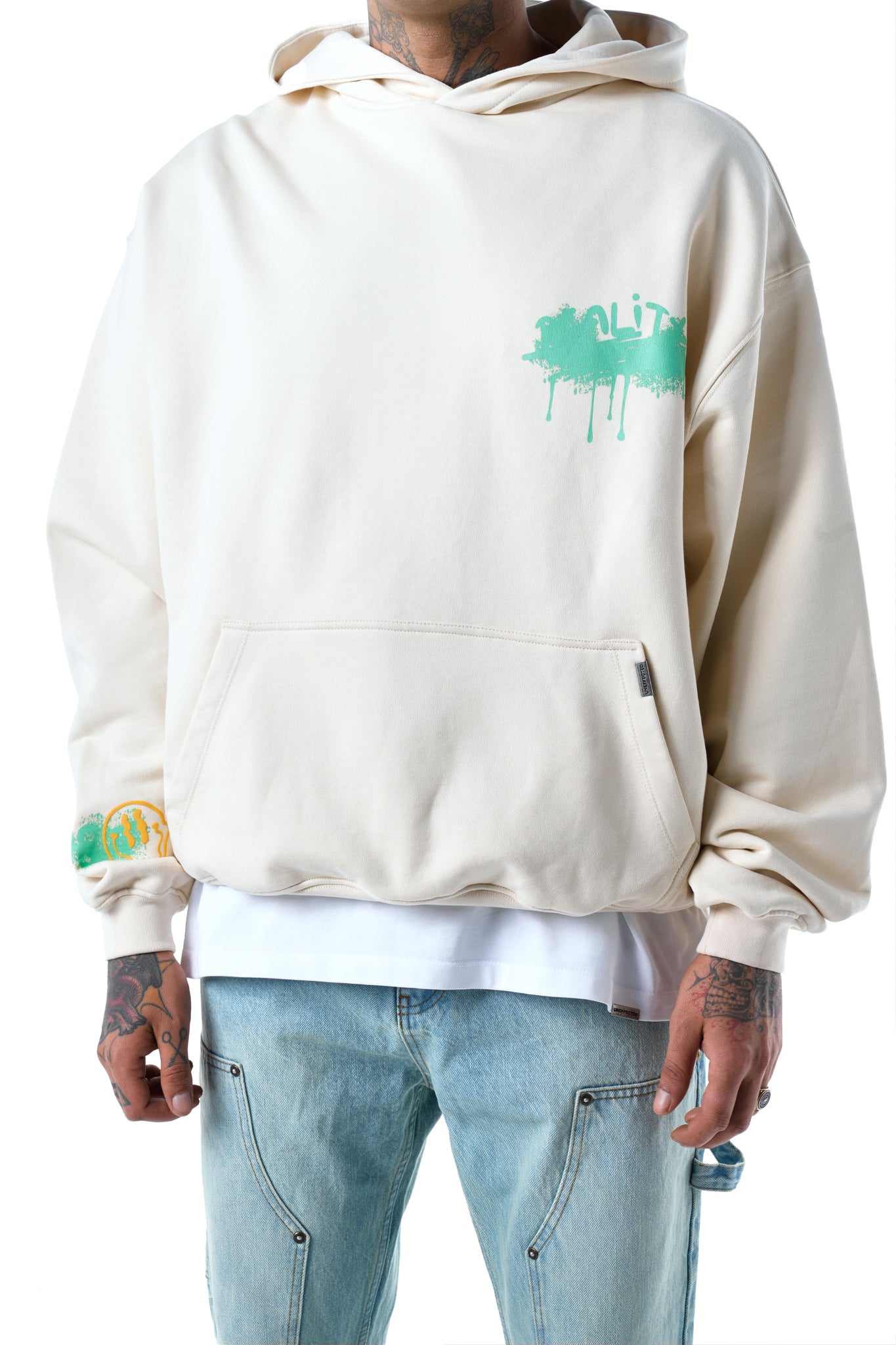Lost Reality Vintage Washed Oversized Hoodie - Cream - UNEFFECTED STUDIOS® - Coats & Jackets - UNEFFECTED STUDIOS®