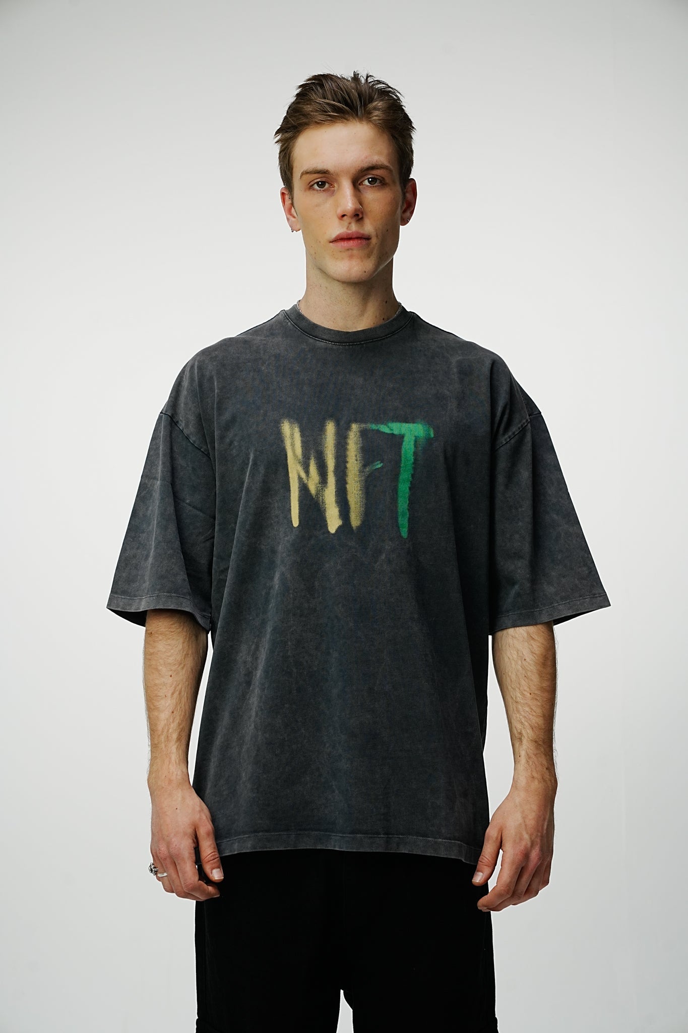 NFT Heavy Oversized Washed Tee - Black - UNEFFECTED STUDIOS® - T-shirt - UNEFFECTED STUDIOS®