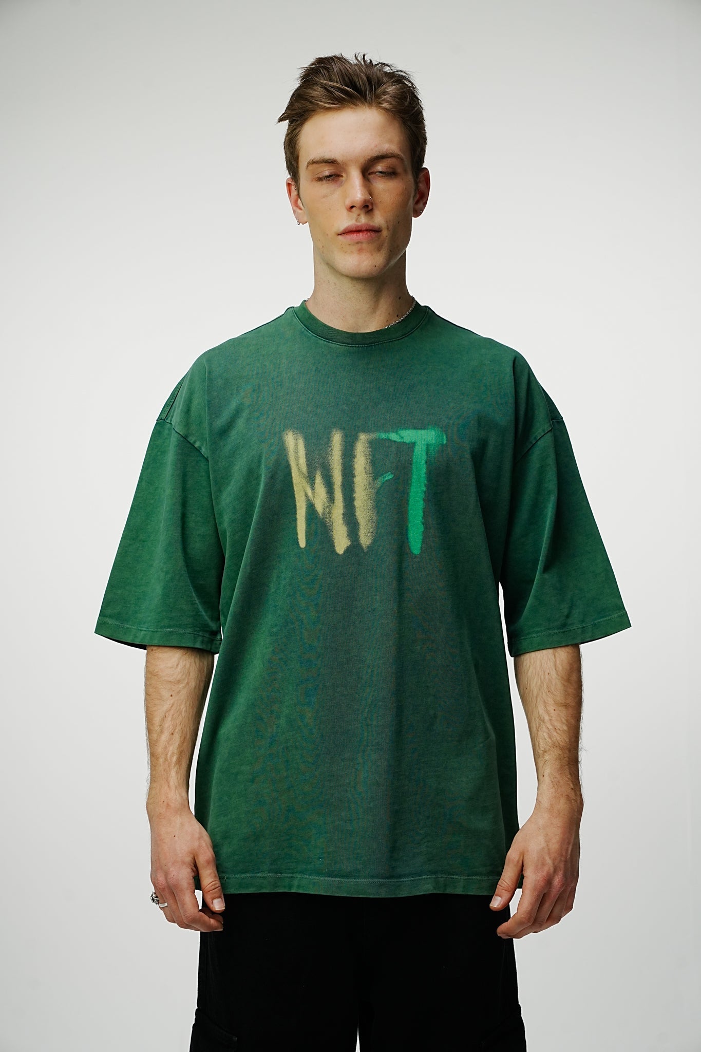 NFT Heavy Oversized Washed Tee - Green - UNEFFECTED STUDIOS® - T-shirt - UNEFFECTED STUDIOS®
