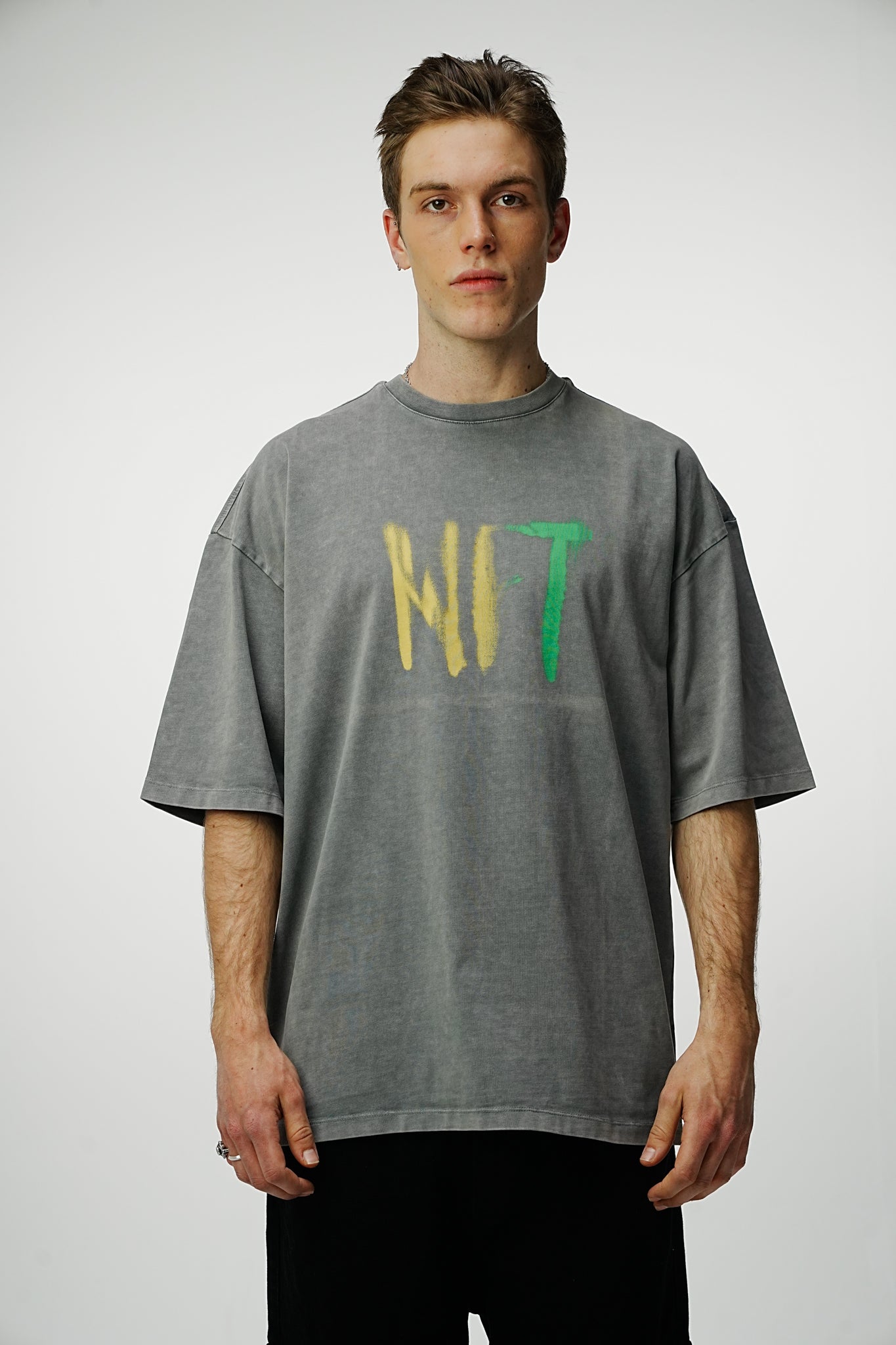 NFT Heavy Oversized Washed Tee - Grey - UNEFFECTED STUDIOS® - T-shirt - UNEFFECTED STUDIOS®