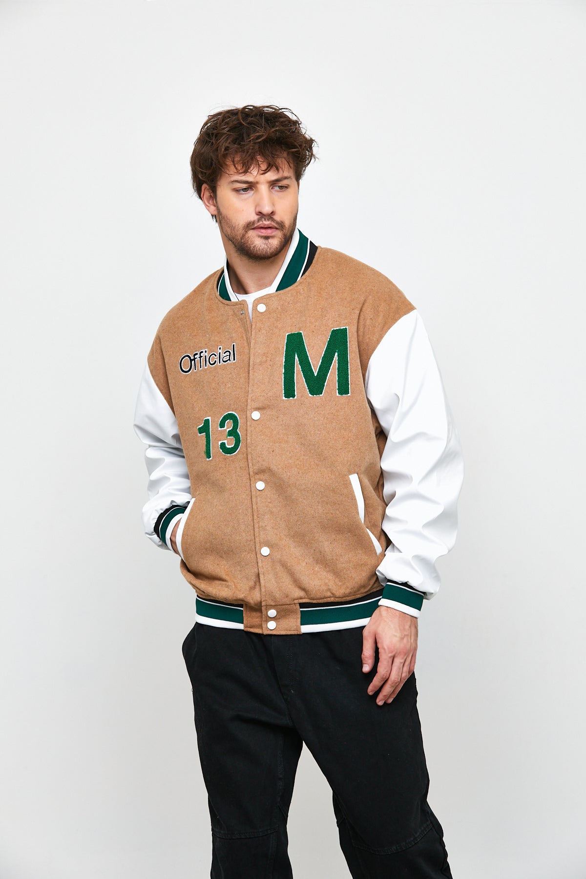 Oversized Wool Varsity Jacket - UNEFFECTED STUDIOS® - College jacket - OSSY HOMER