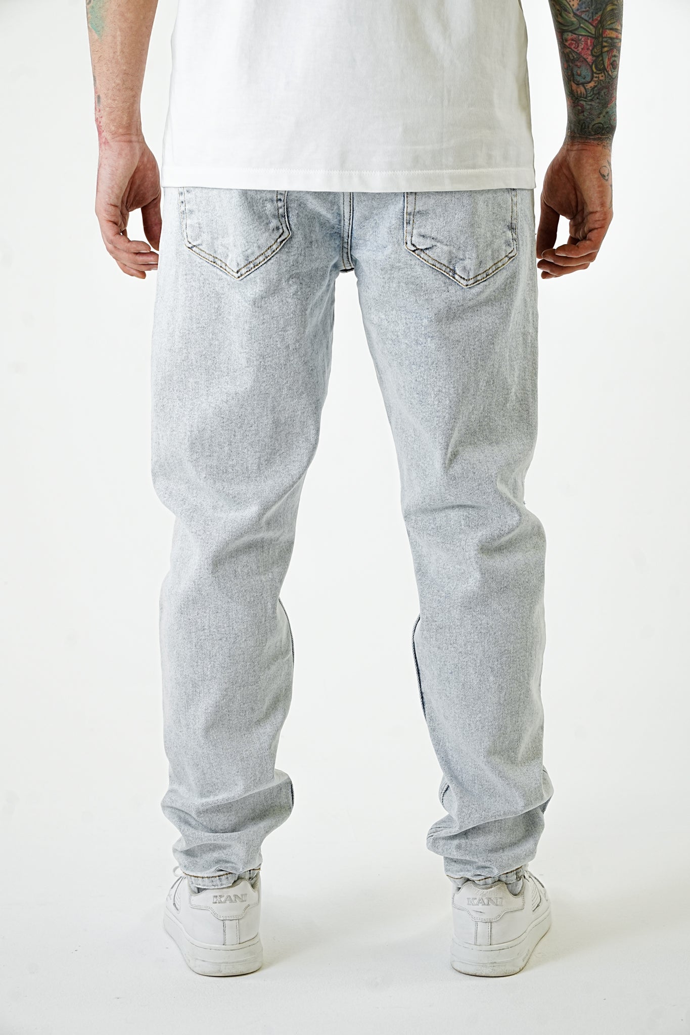 Premium Baggy Ripped V Blue Jeans - UNEFFECTED STUDIOS® - JEANS - 2Y PREMIUM