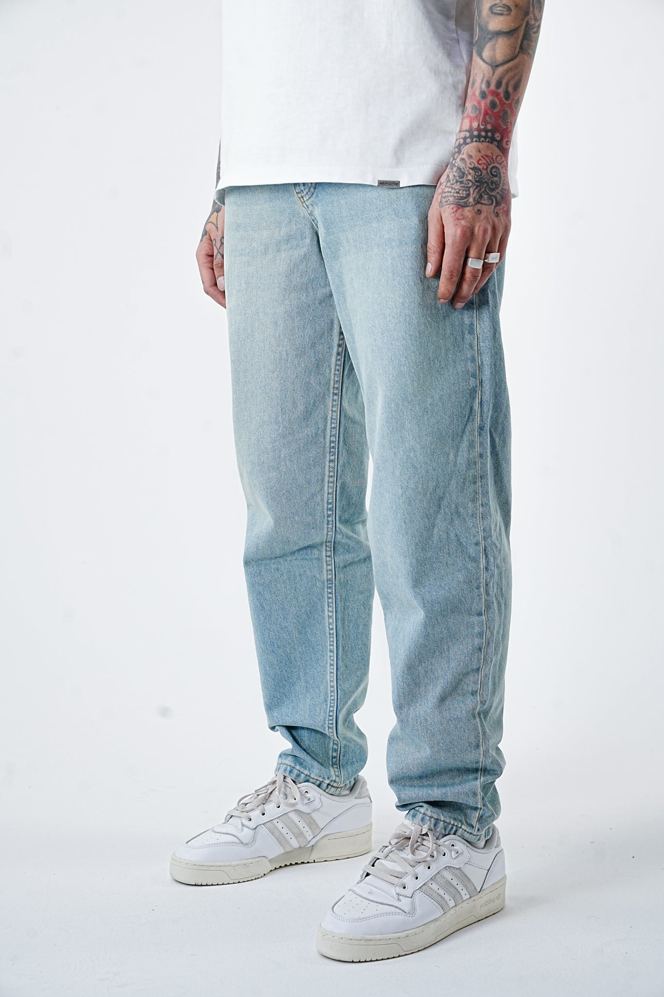 Premium Baggy Tapered Sand Washed Jeans - UNEFFECTED STUDIOS® - JEANS - UNEFFECTED STUDIOS®