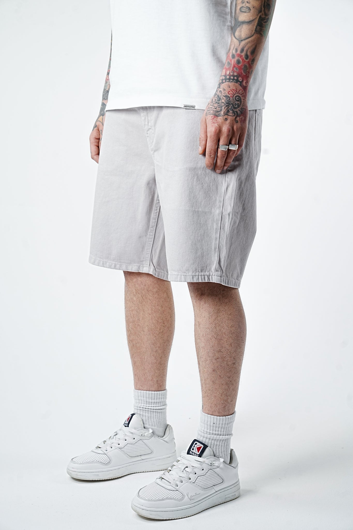 Premium Basic Light Grey Denim Shorts - UNEFFECTED STUDIOS® - Shorts - UNEFFECTED STUDIOS®