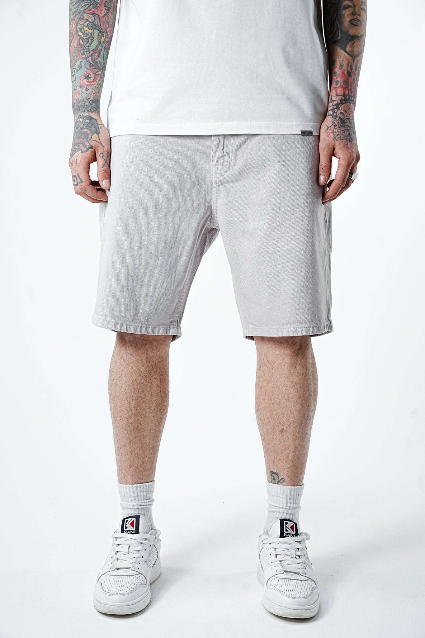 Premium Basic Light Grey Denim Shorts - UNEFFECTED STUDIOS® - Shorts - UNEFFECTED STUDIOS®
