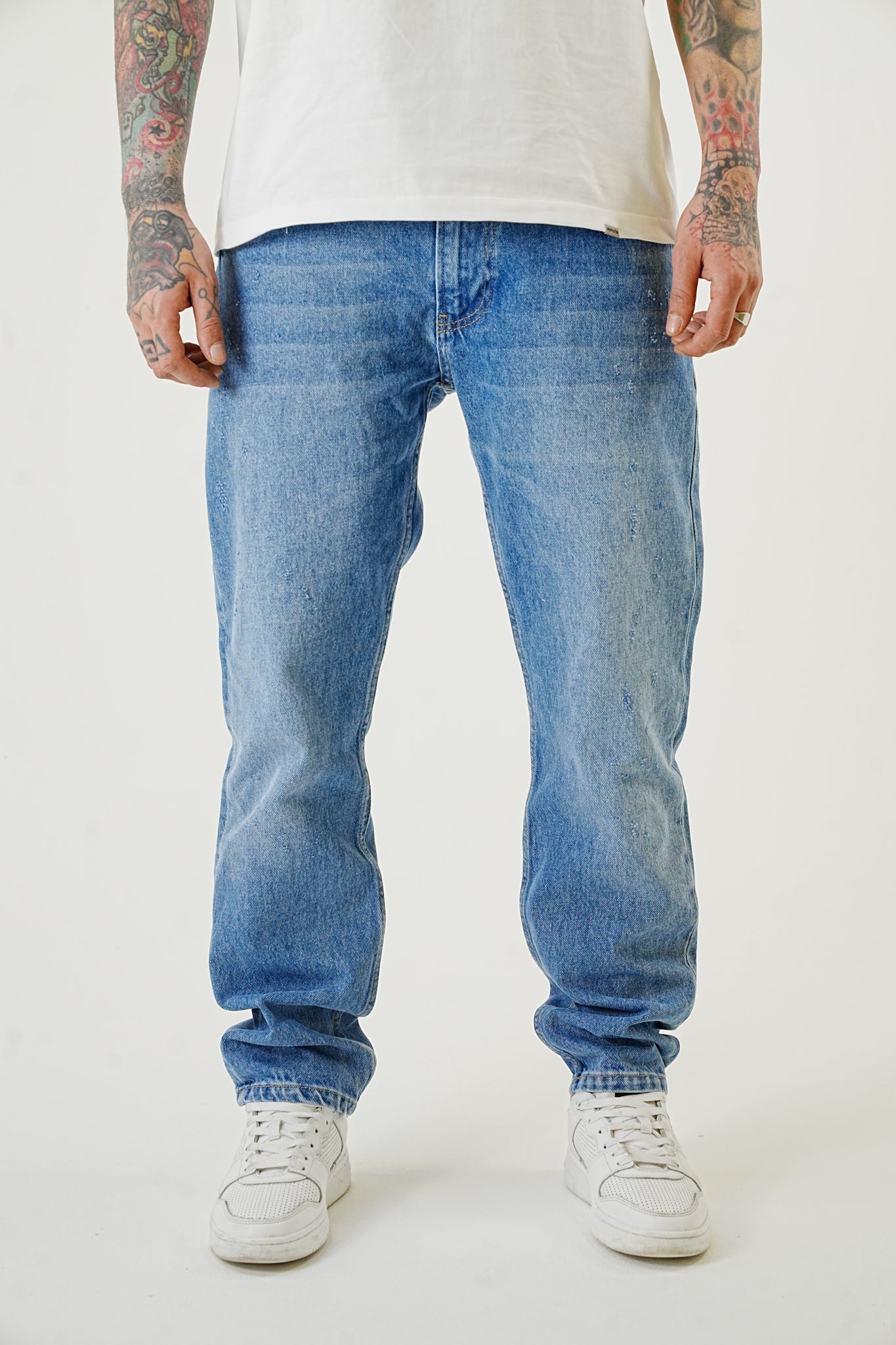 Premium Mid Blue Straight Fit Jeans - UNEFFECTED STUDIOS® - JEANS - 2Y PREMIUM