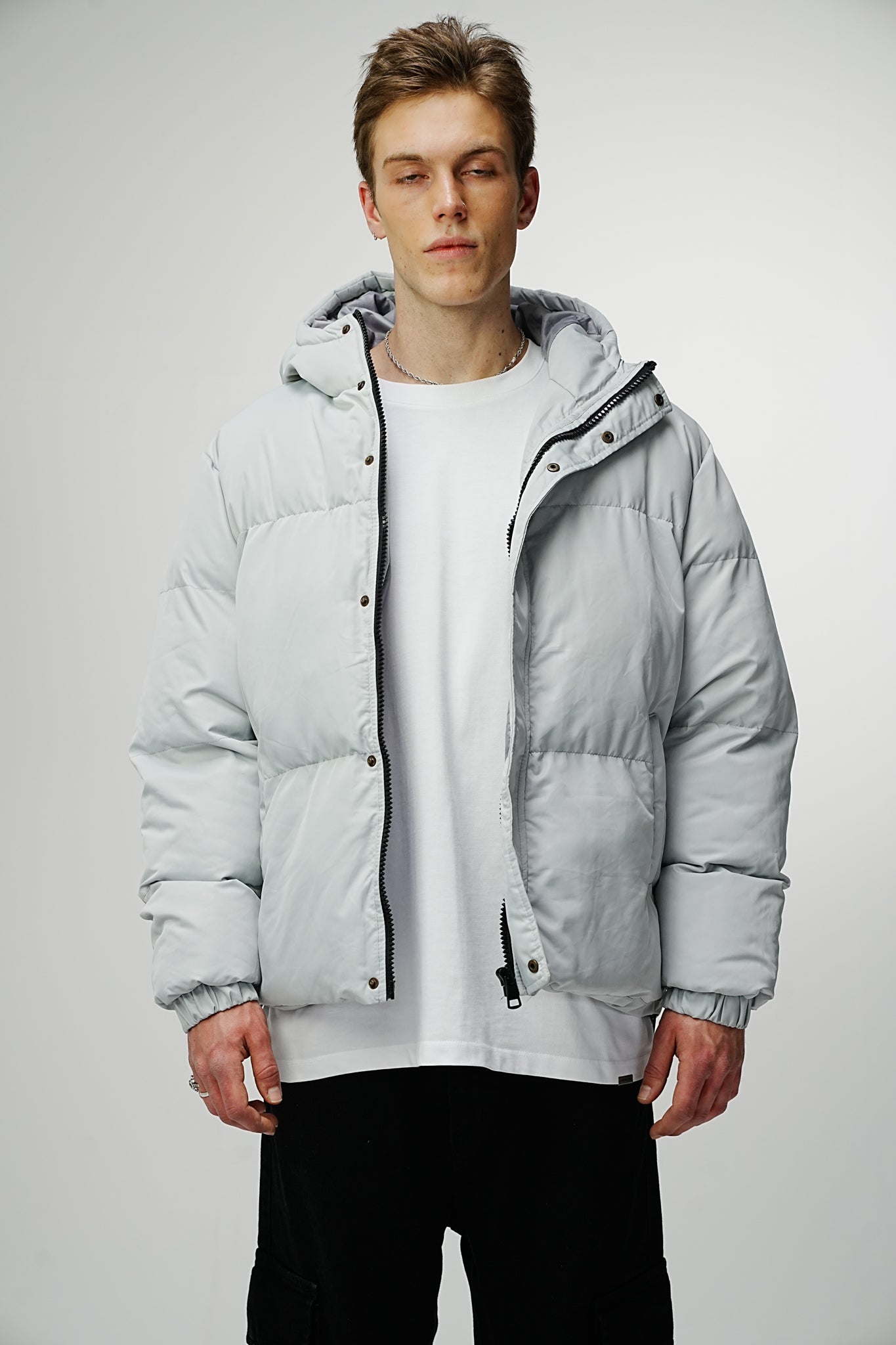 Premium Observer Puffer Jacket - Cloudy Gray - UNEFFECTED STUDIOS® - Coats & Jackets - UNEFFECTED STUDIOS®