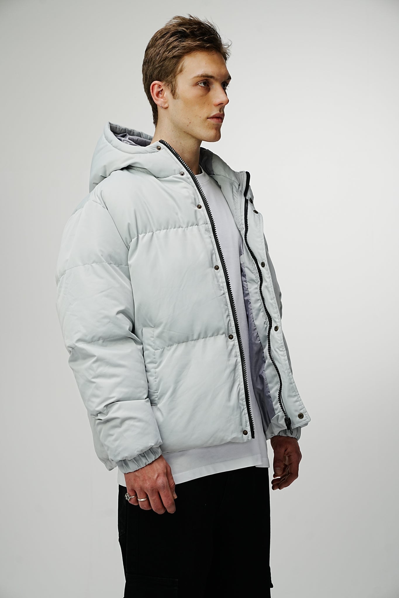 Premium Observer Puffer Jacket - Cloudy Gray - UNEFFECTED STUDIOS® - Coats & Jackets - UNEFFECTED STUDIOS®
