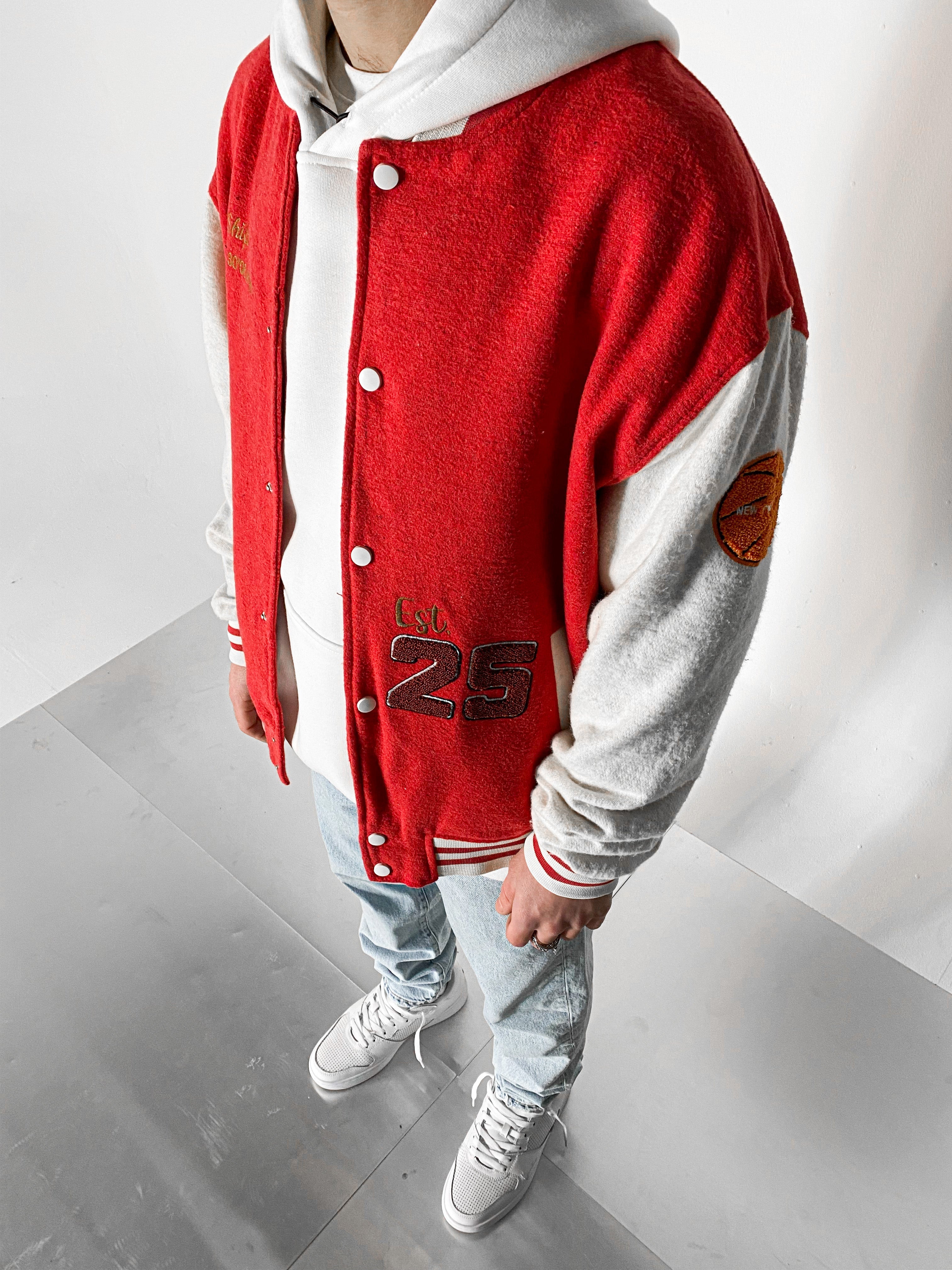 Premium Red College Jacket - UNEFFECTED STUDIOS® - College jacket - OSSY HOMER