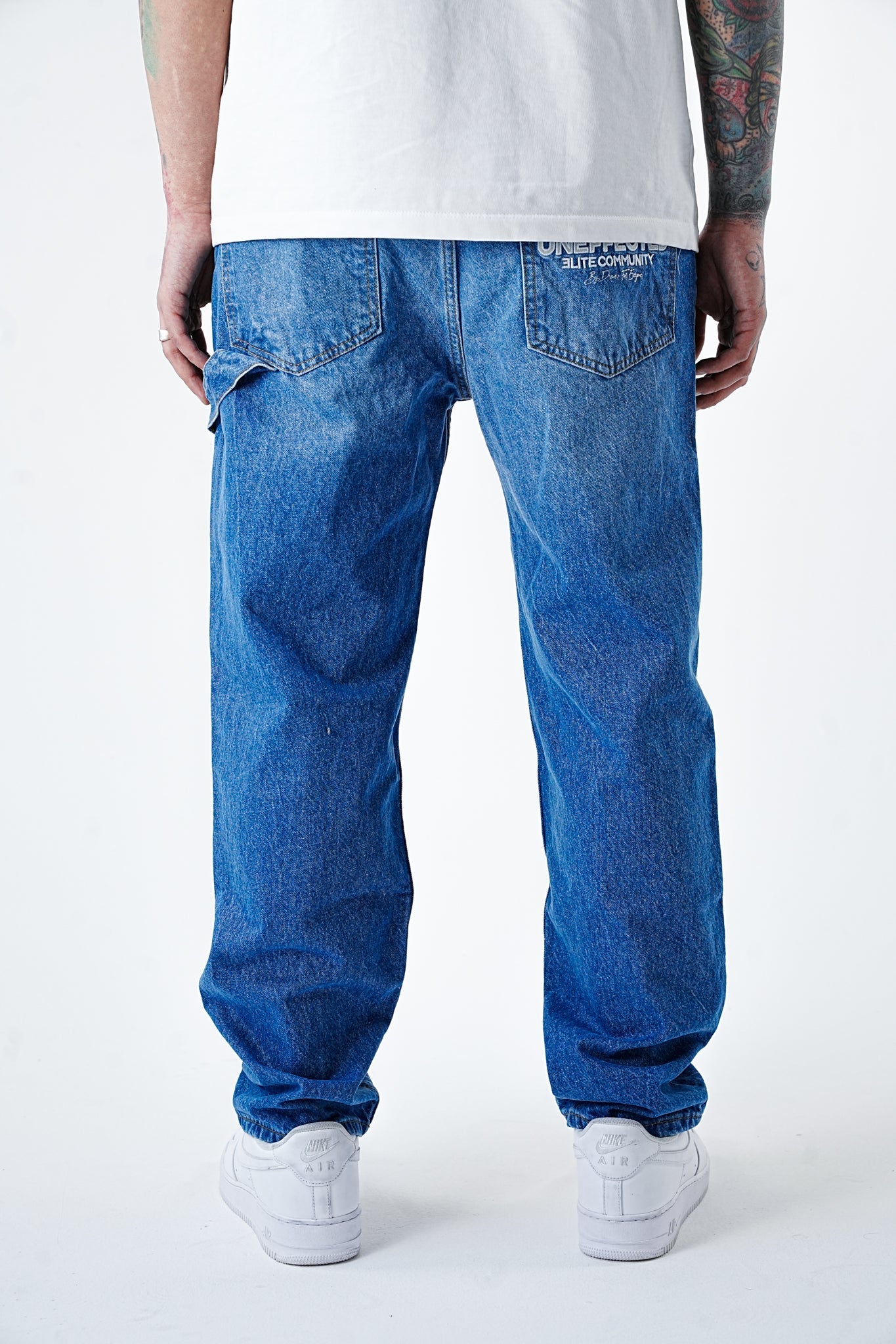 Premium Signature Wide Mid Blue Jeans - UNEFFECTED STUDIOS® - JEANS - UNEFFECTED STUDIOS®