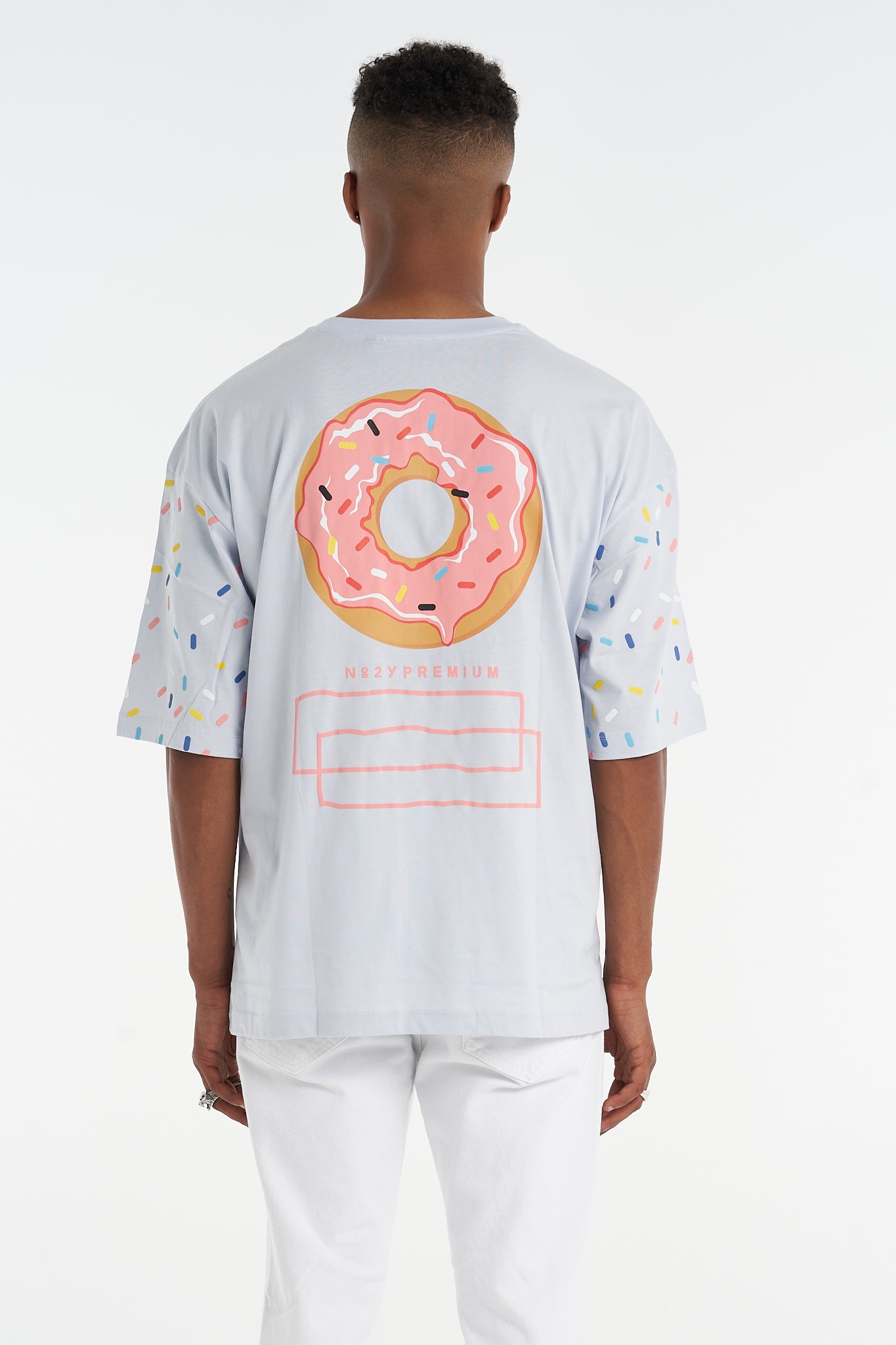 Sprinkle Donut Oversized Tee Aqua Blue - UNEFFECTED STUDIOS® - Shirts & Tops - UNEFFECTED STUDIOS®