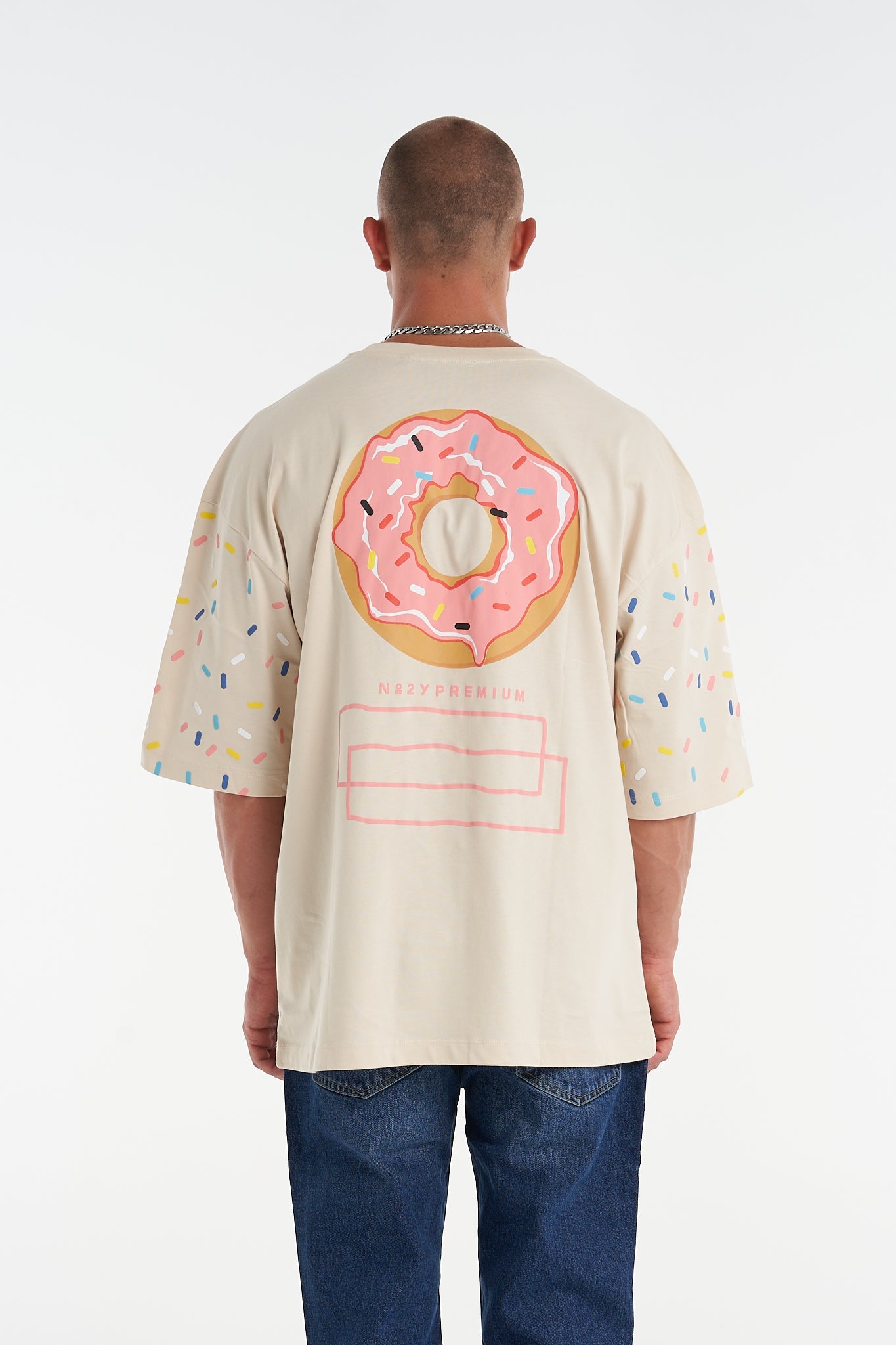 Sprinkle Donut Oversized Tee Ivory Mushroom - UNEFFECTED STUDIOS® - Shirts & Tops - UNEFFECTED STUDIOS®