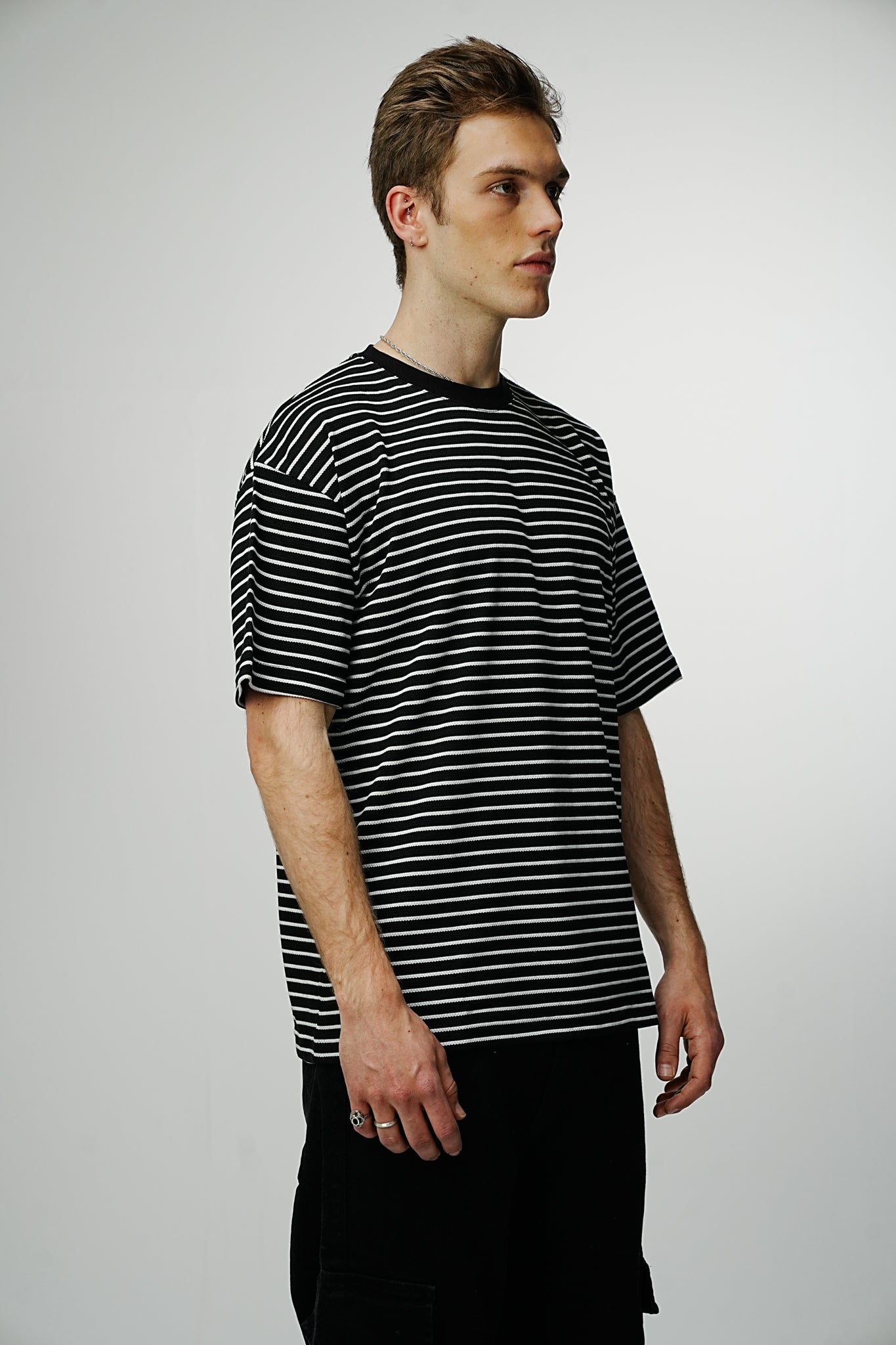 Textured Striped Premium T-shirt - UNEFFECTED STUDIOS® - T-shirt - UNEFFECTED