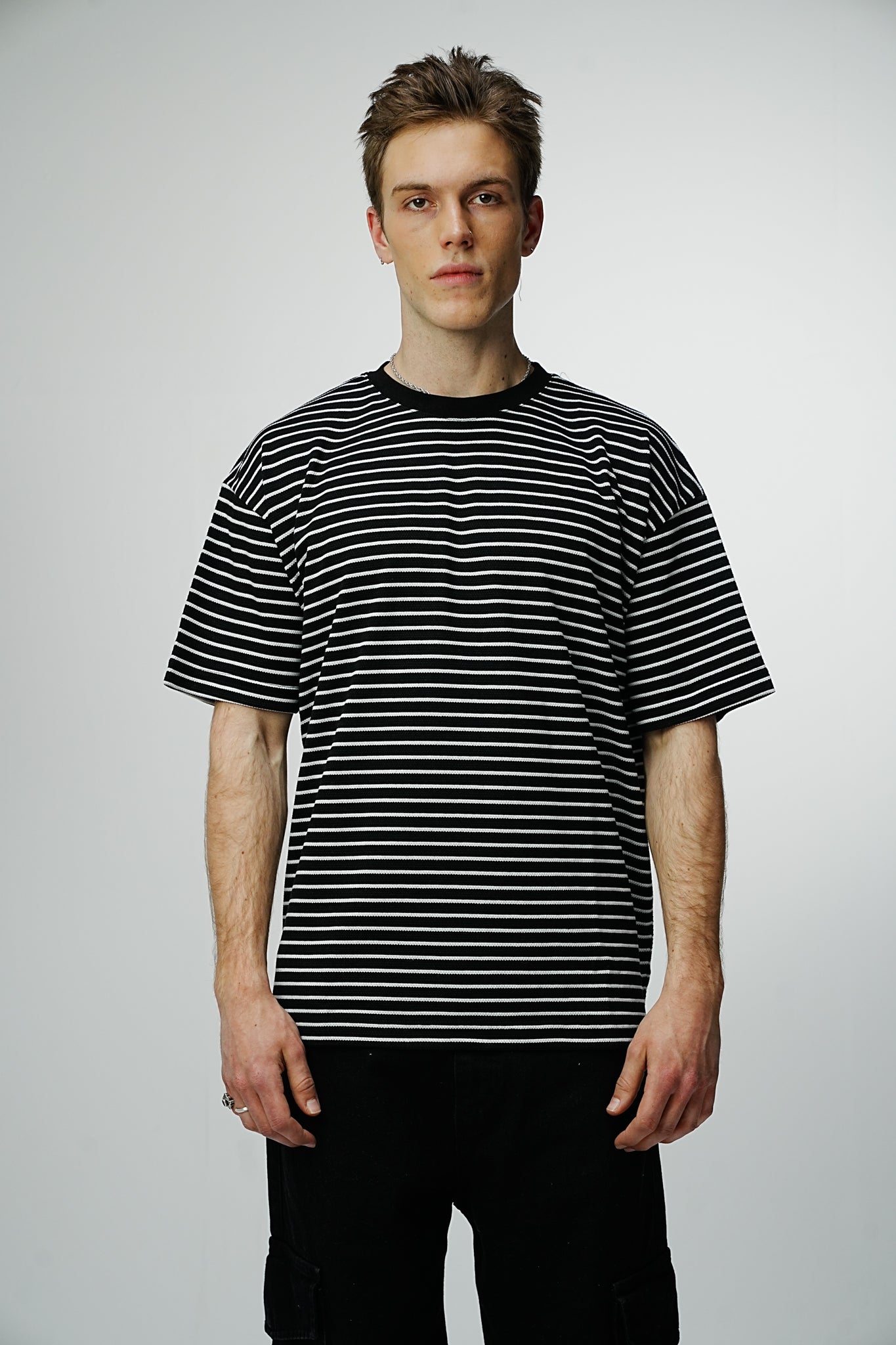 Textured Striped Premium T-shirt - UNEFFECTED STUDIOS® - T-shirt - UNEFFECTED