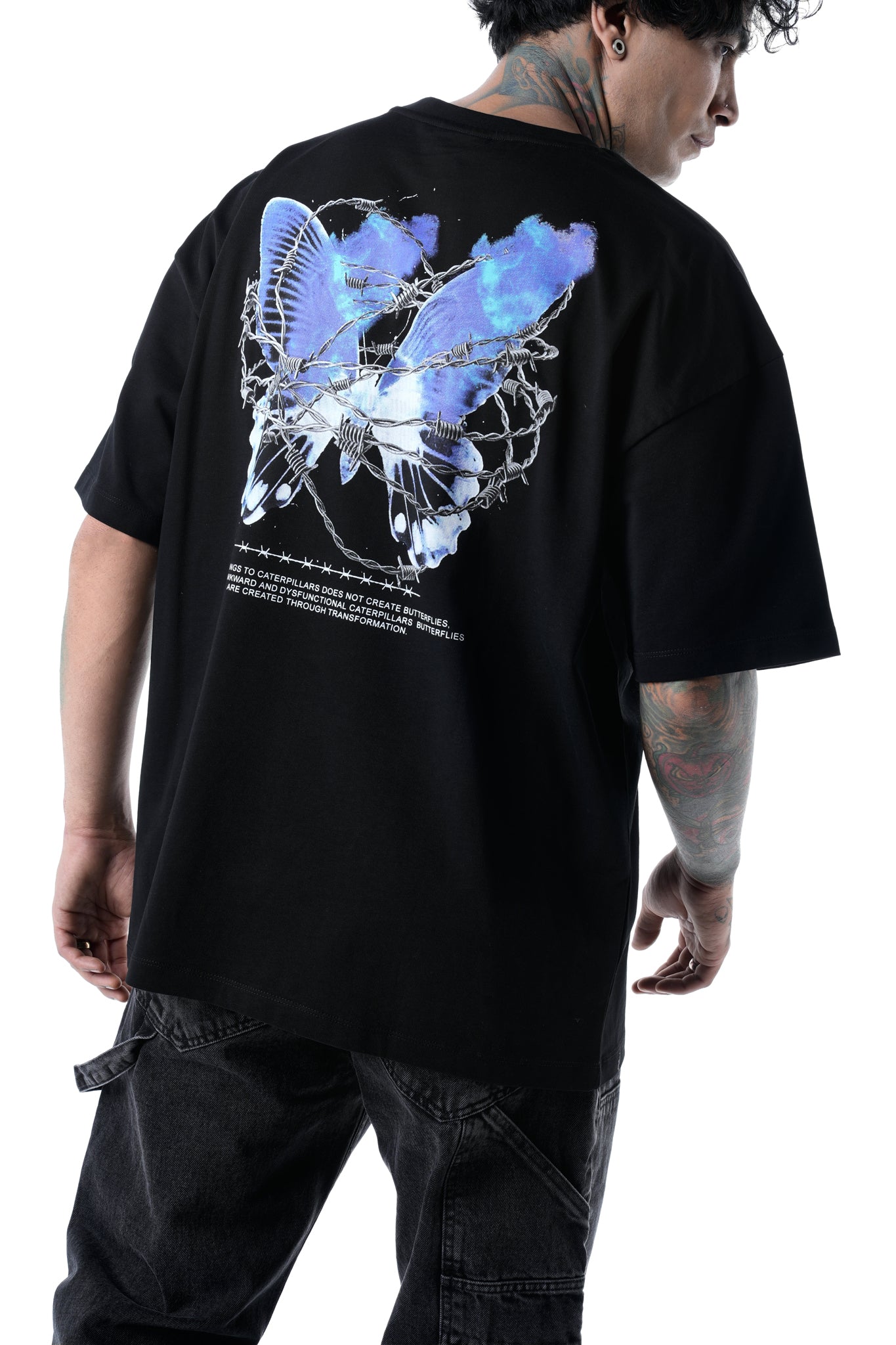 Butterfly Effect 240GSM Oversized Tee - Black