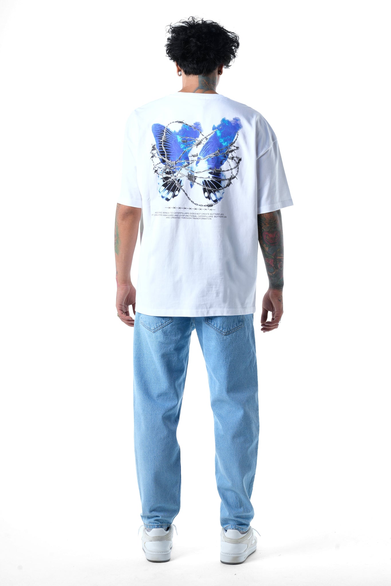 Butterfly Effect 240GSM Oversized Tee - White