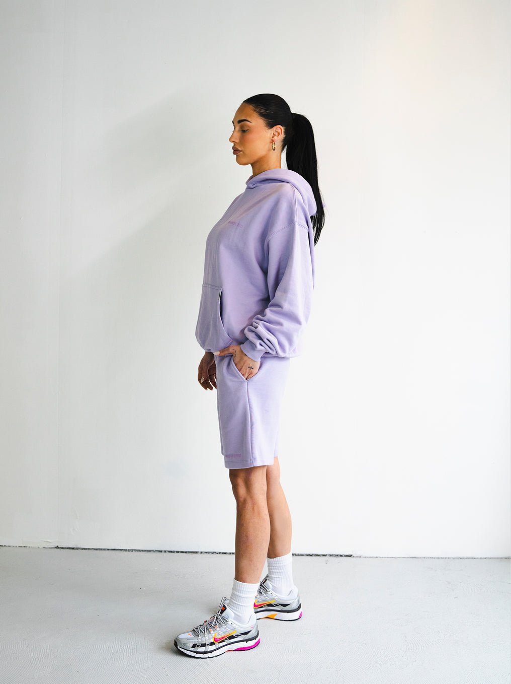 Archive Logo Baggy Sweat Shorts - Lilac - UNEFFECTED STUDIOS® - Shorts - UNEFFECTED STUDIOS®