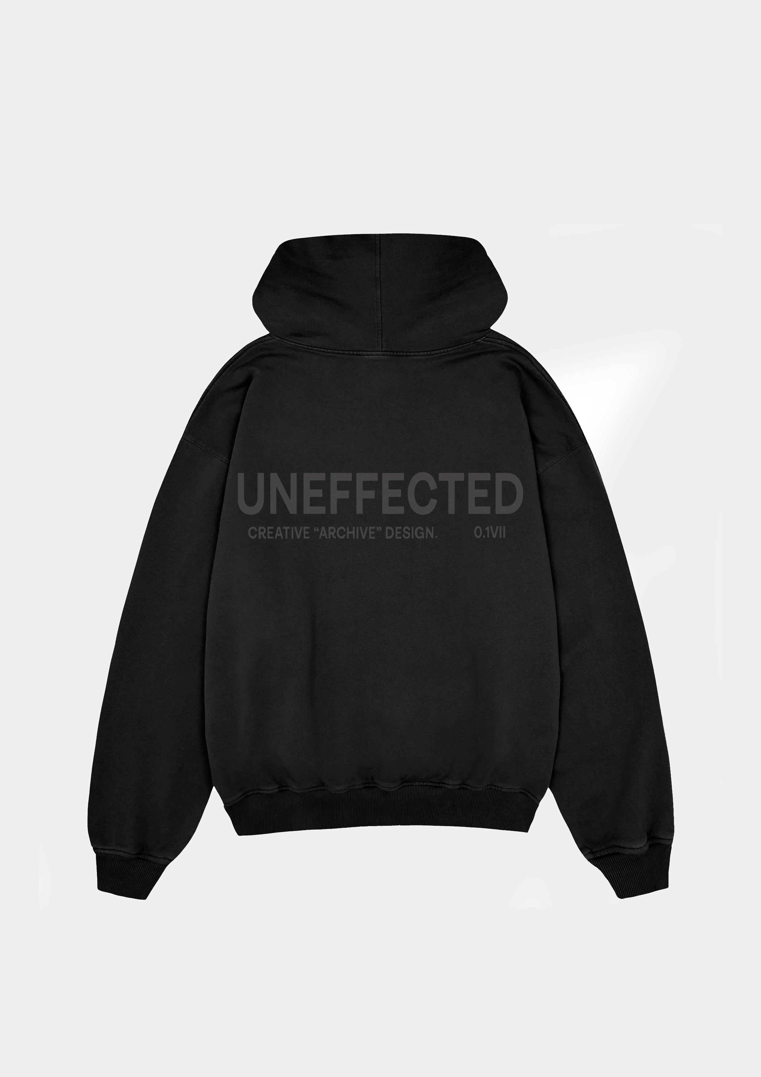 Archive Logo Oversized Hoodie - Black - UNEFFECTED STUDIOS® - Coats & Jackets - UNEFFECTED STUDIOS®