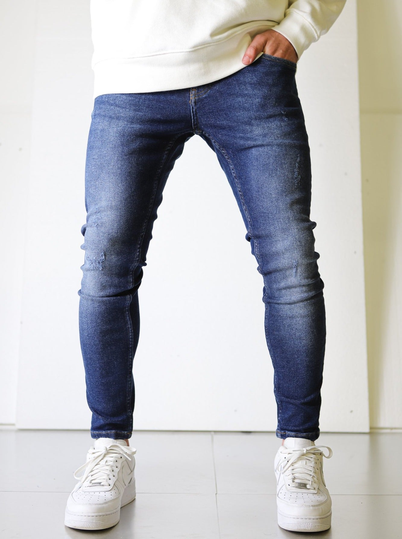 Basic Spray-On Blue Jeans - UNEFFECTED STUDIOS® - JEANS - UNEFFECTED