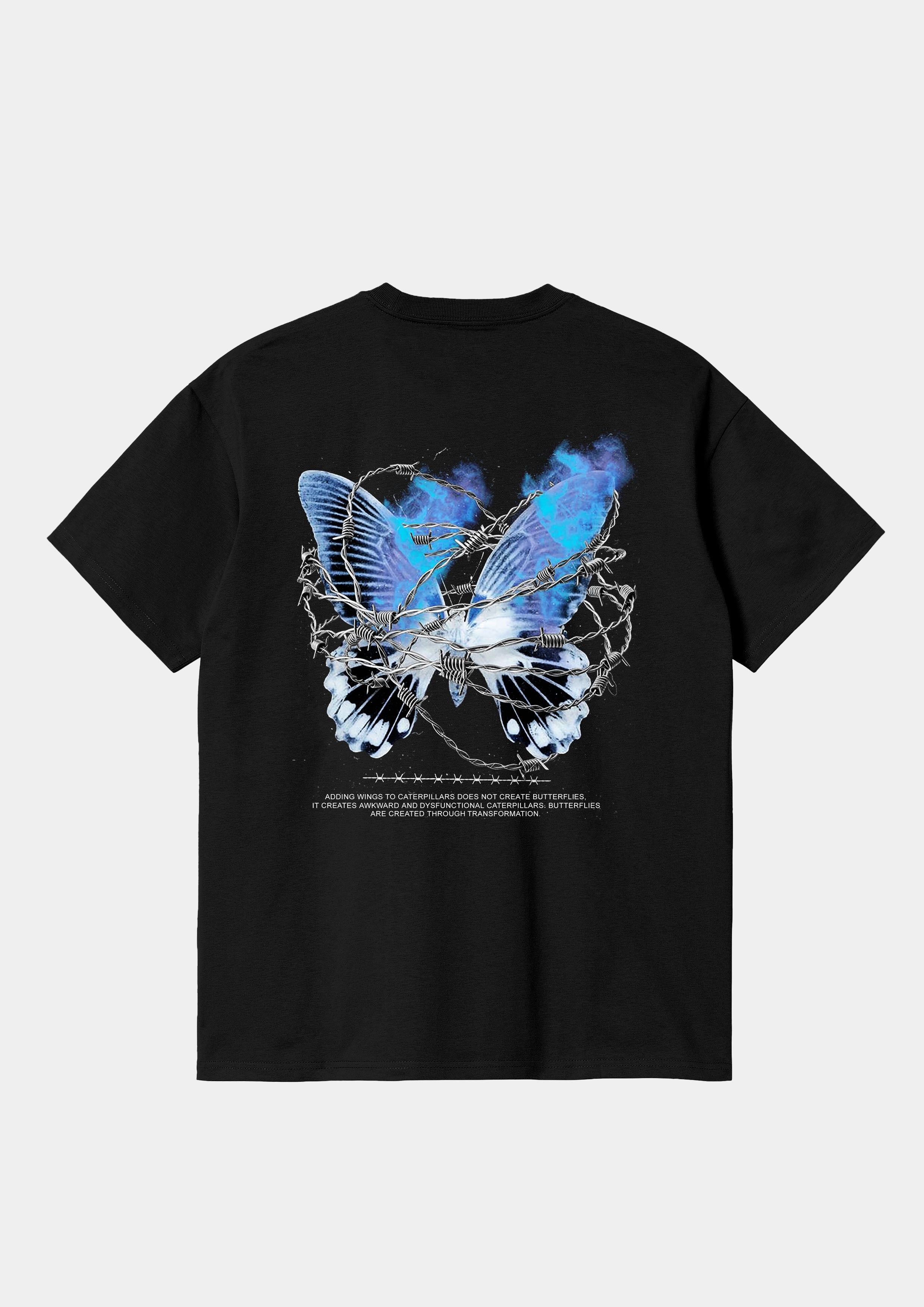 Butterfly Effect 240GSM Oversized Tee - Black - UNEFFECTED STUDIOS® - T - shirt - UNEFFECTED STUDIOS®