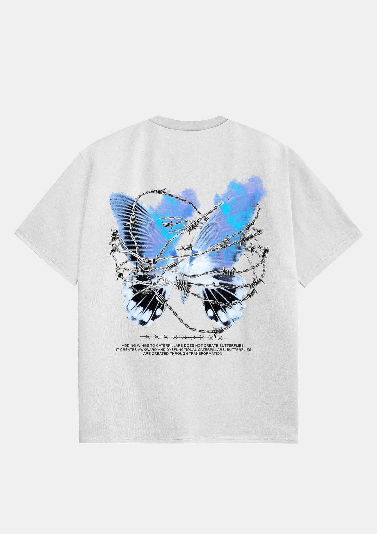 Butterfly Effect 240GSM Oversized Tee - White - UNEFFECTED STUDIOS® - T - shirt - UNEFFECTED STUDIOS®