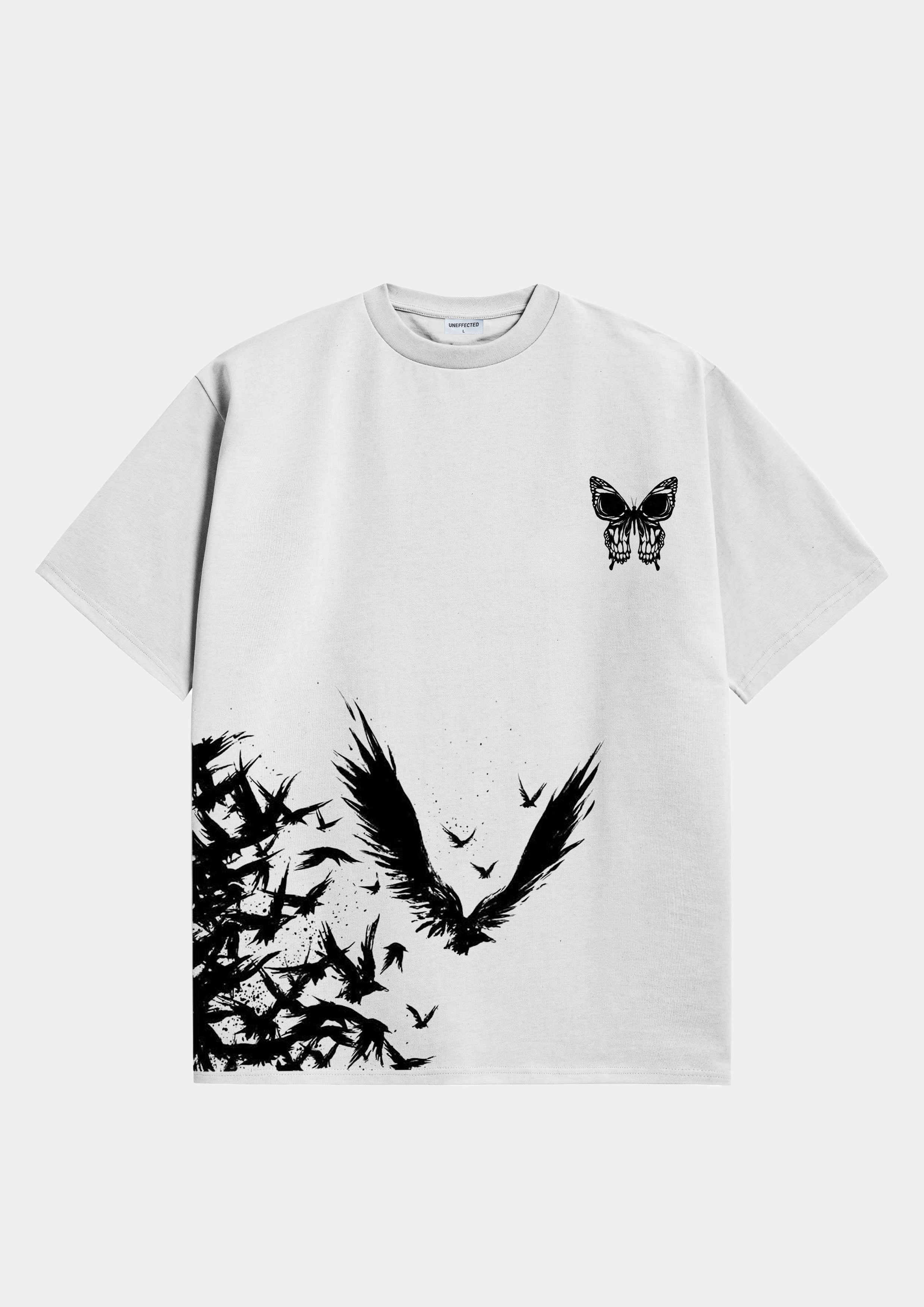 Butterfly Effect Relaxed Tee White - UNEFFECTED STUDIOS® - T - shirt - UNEFFECTED STUDIOS®