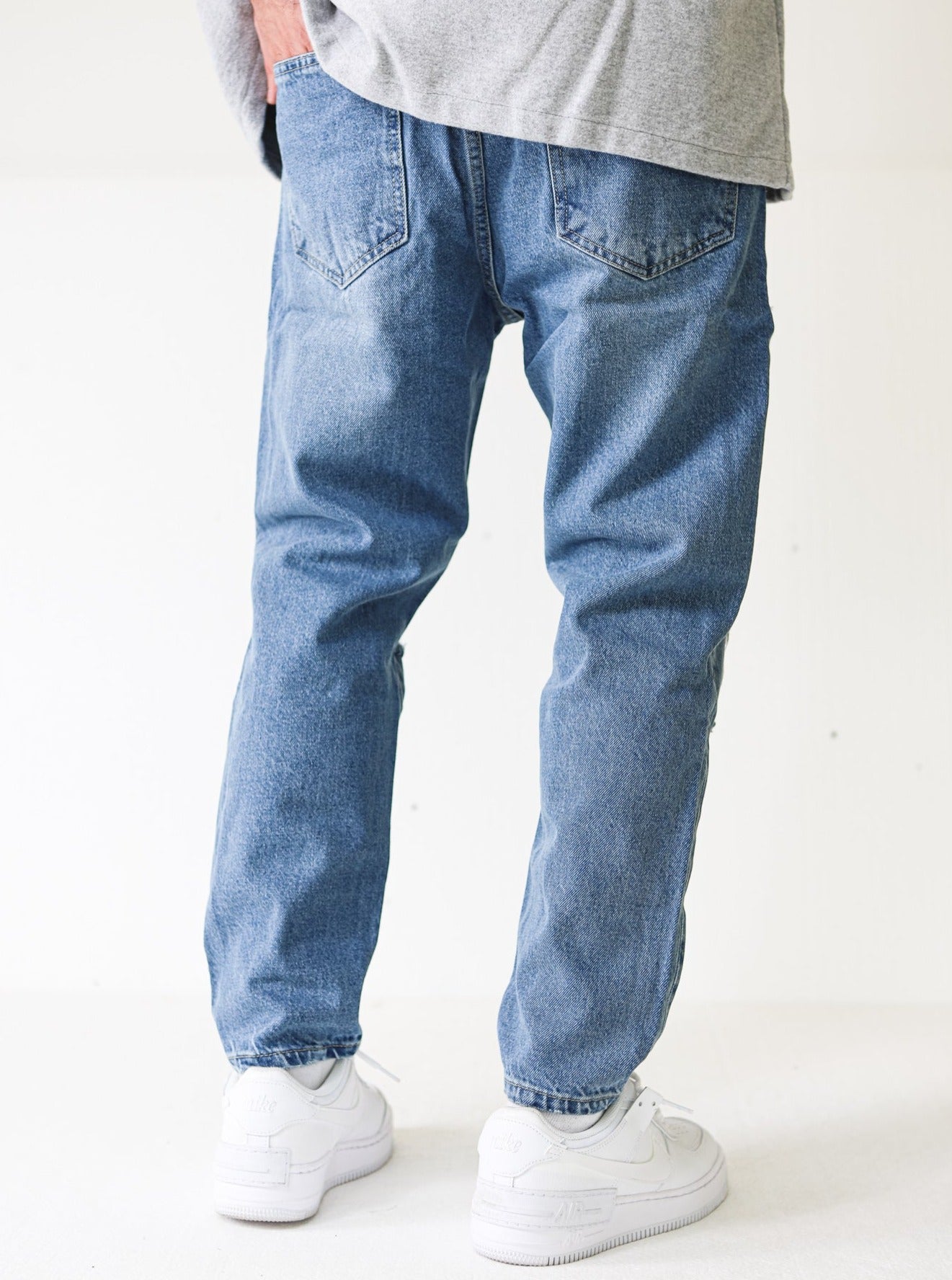 Destroyed Baggy Vintage Blue Jeans - UNEFFECTED STUDIOS® - JEANS - UNEFFECTED STUDIOS®