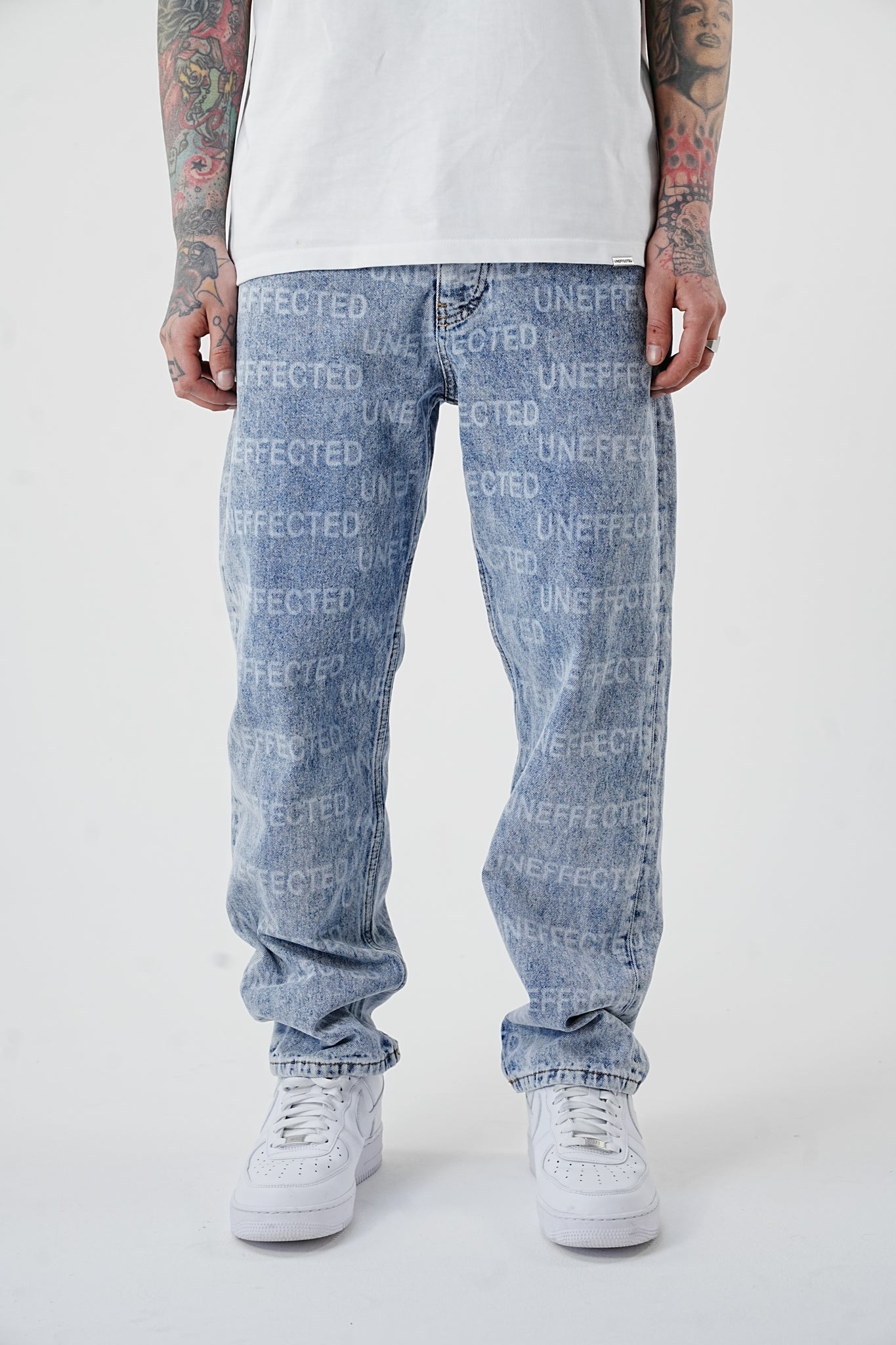 Premium Baggy Laser Printed Signature Jeans - UNEFFECTED STUDIOS® - JEANS - UNEFFECTED STUDIOS®