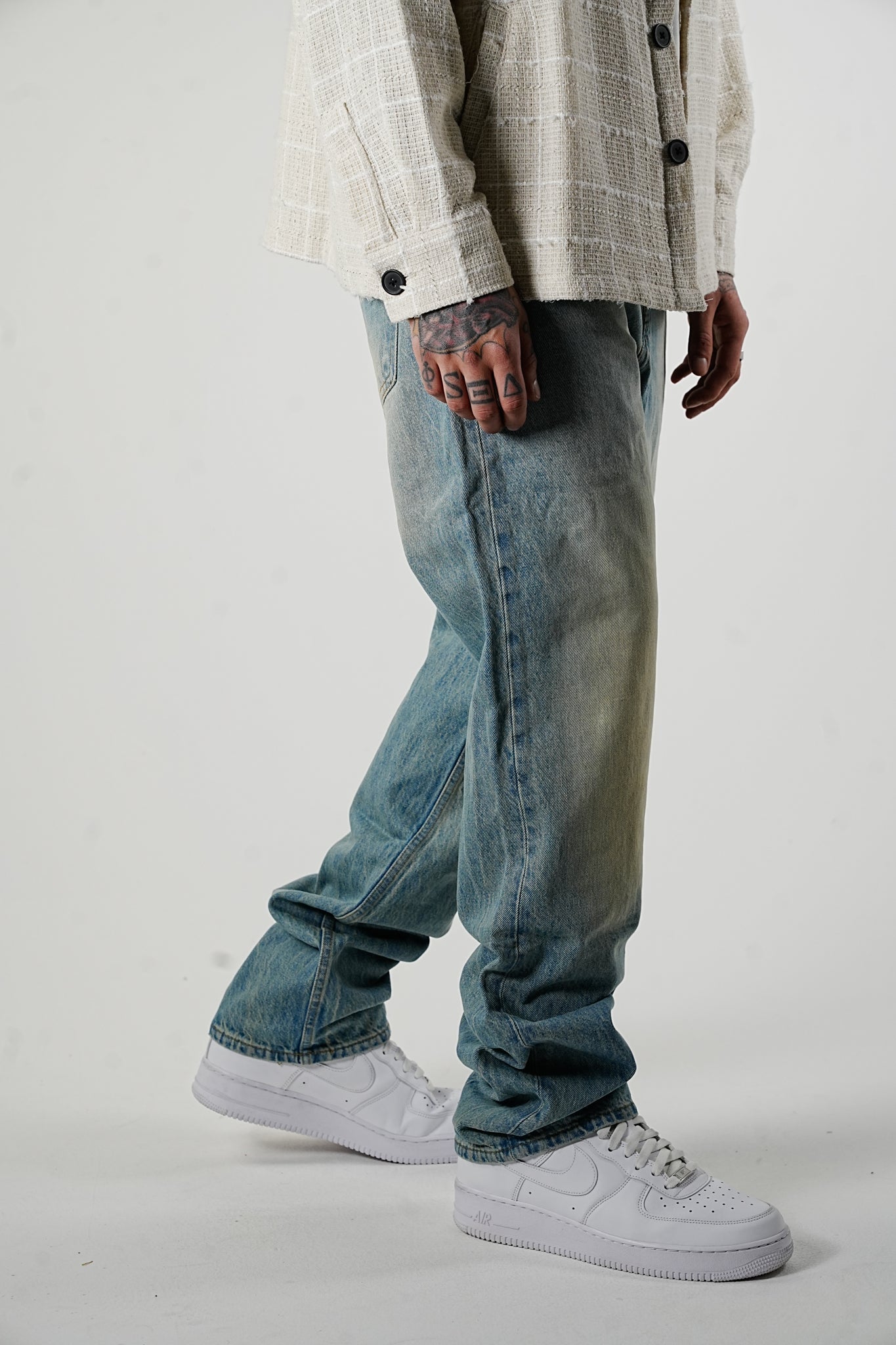 Premium Baggy Sand Washed Jeans - UNEFFECTED STUDIOS® - JEANS - UNEFFECTED STUDIOS®