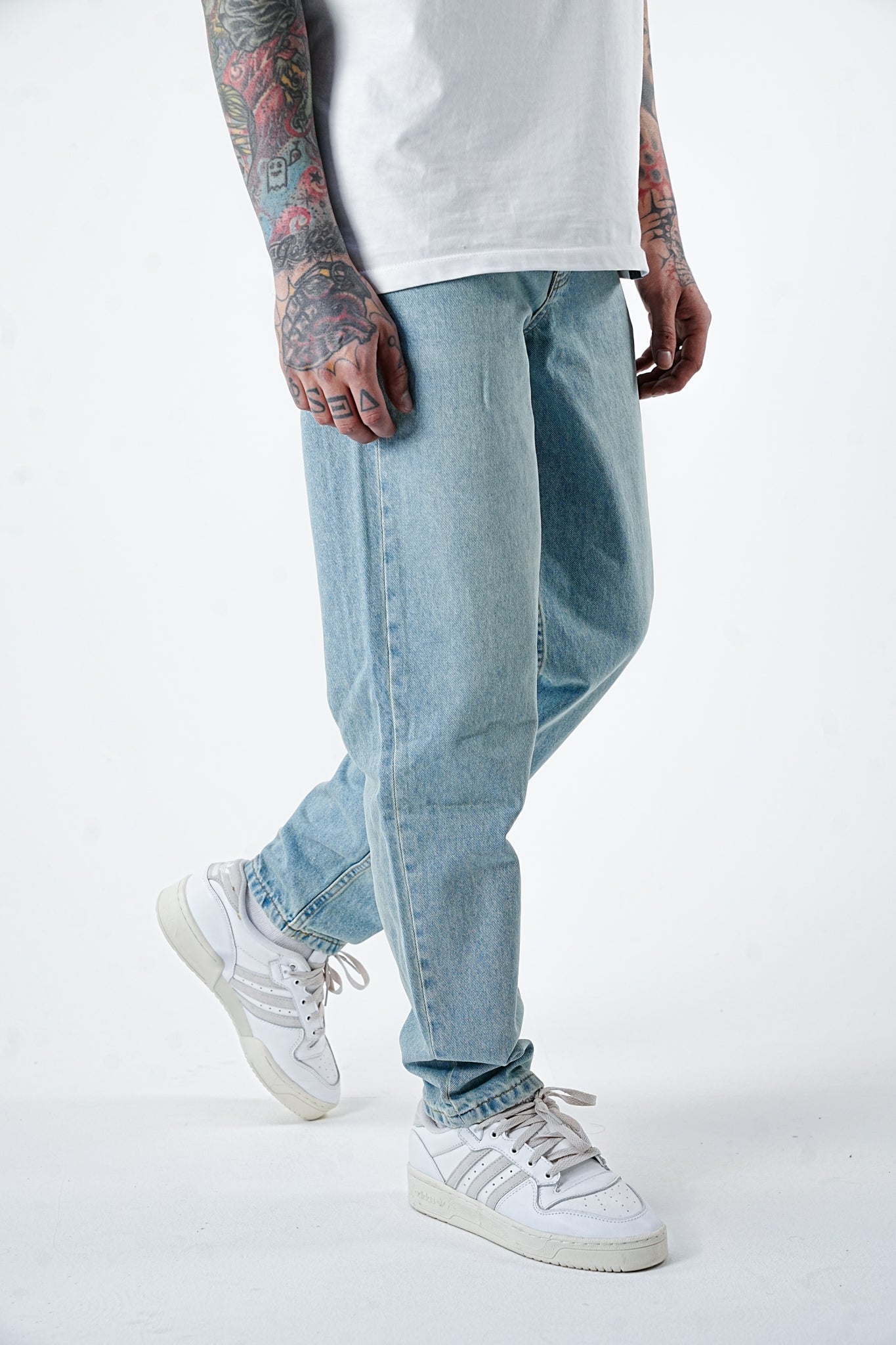 Premium Baggy Tapered Sand Washed Jeans - UNEFFECTED STUDIOS® - JEANS - UNEFFECTED STUDIOS®