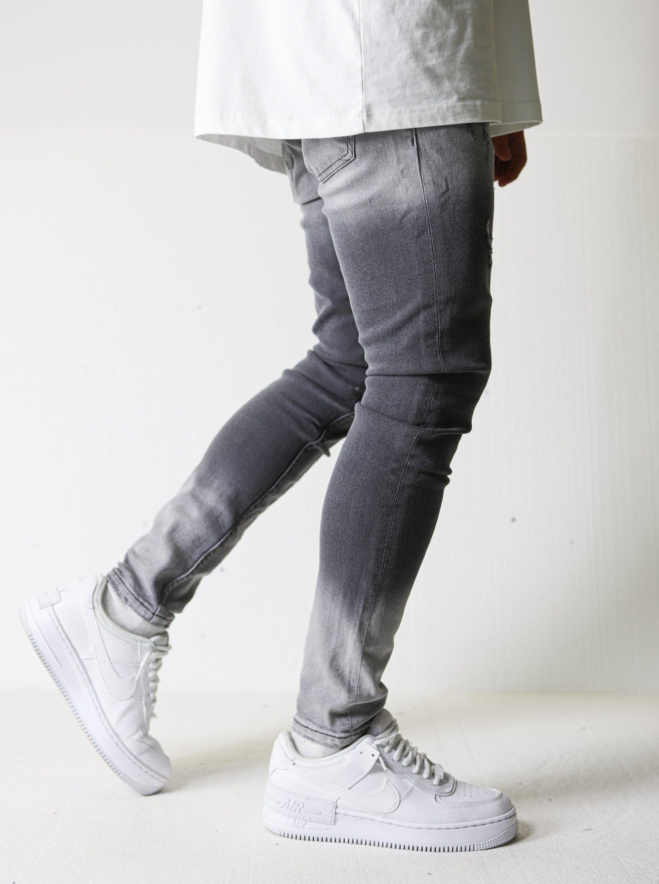 Premium Degrade Ripped Grey Jeans - UNEFFECTED STUDIOS® - JEANS - UNEFFECTED STUDIOS®