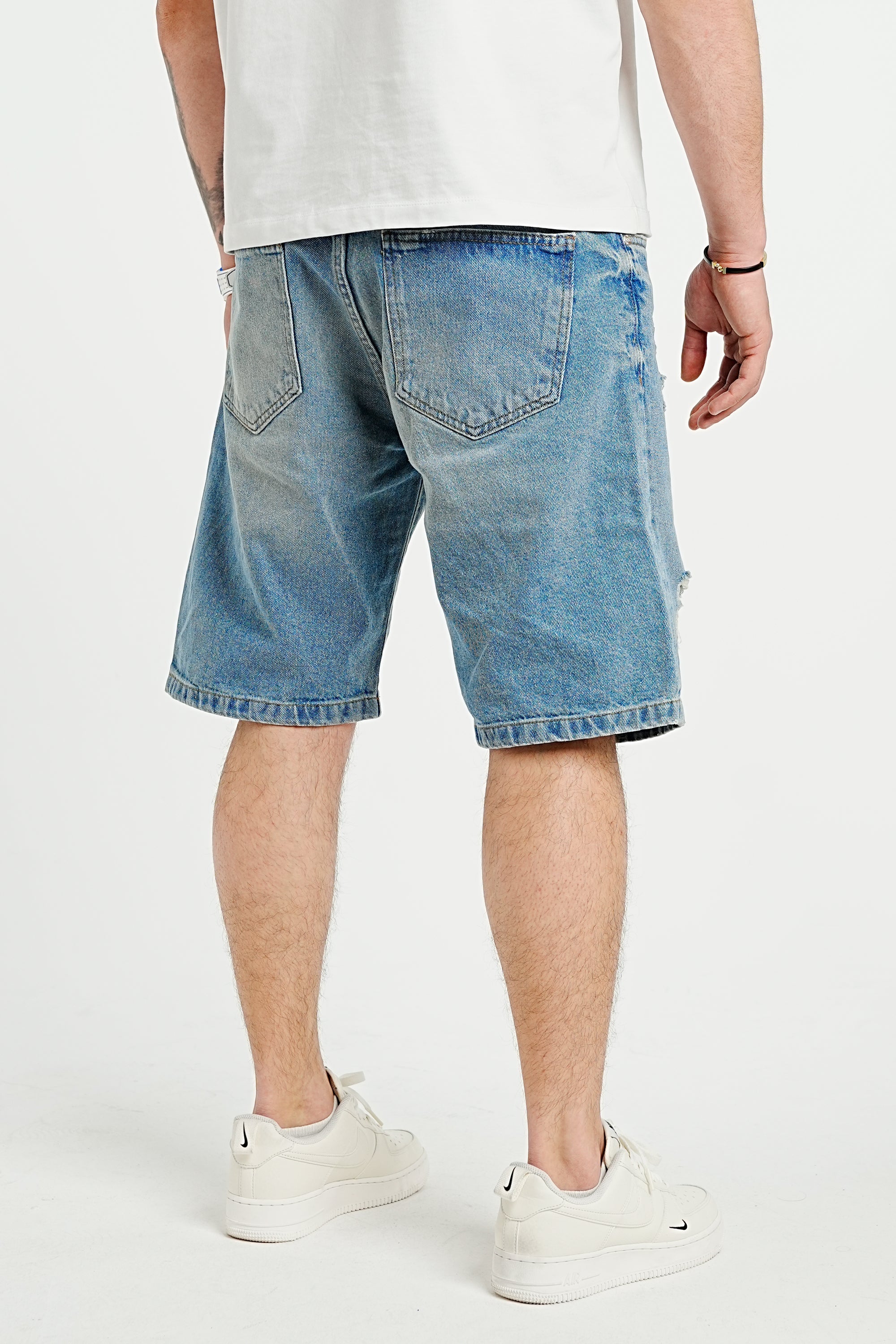 Premium Distressed Blue Denim Shorts - UNEFFECTED STUDIOS® - Shorts - 2Y PREMIUM