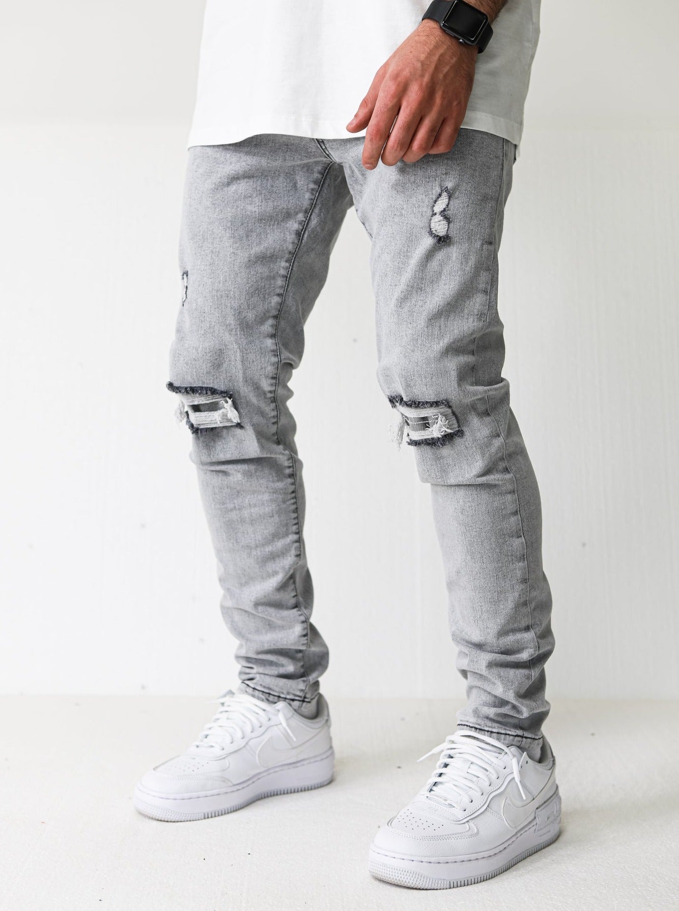 Premium Distressed Grey Jeans - UNEFFECTED STUDIOS® - Pants - 2Y PREMIUM
