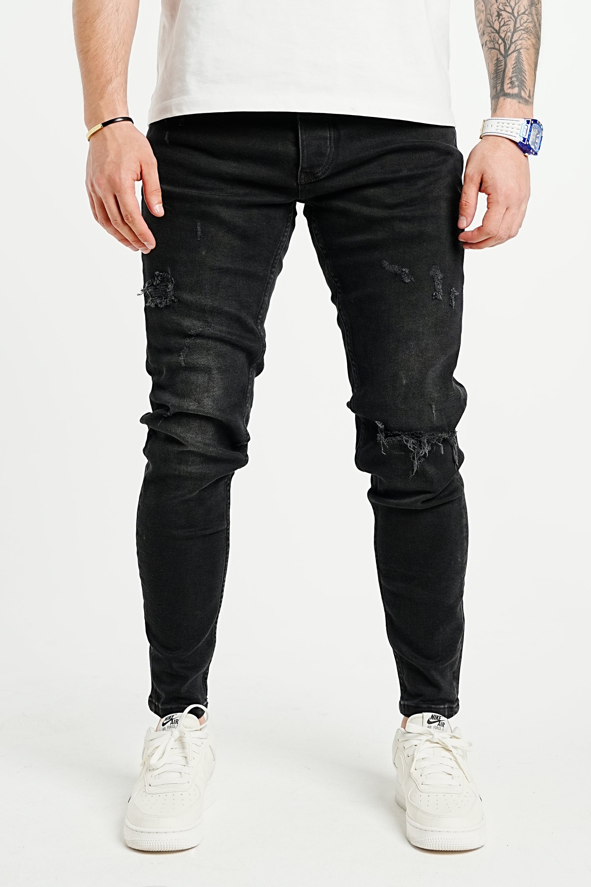 Premium High Stretch Ripped Black Jeans - UNEFFECTED STUDIOS® - JEANS - UNEFFECTED STUDIOS®