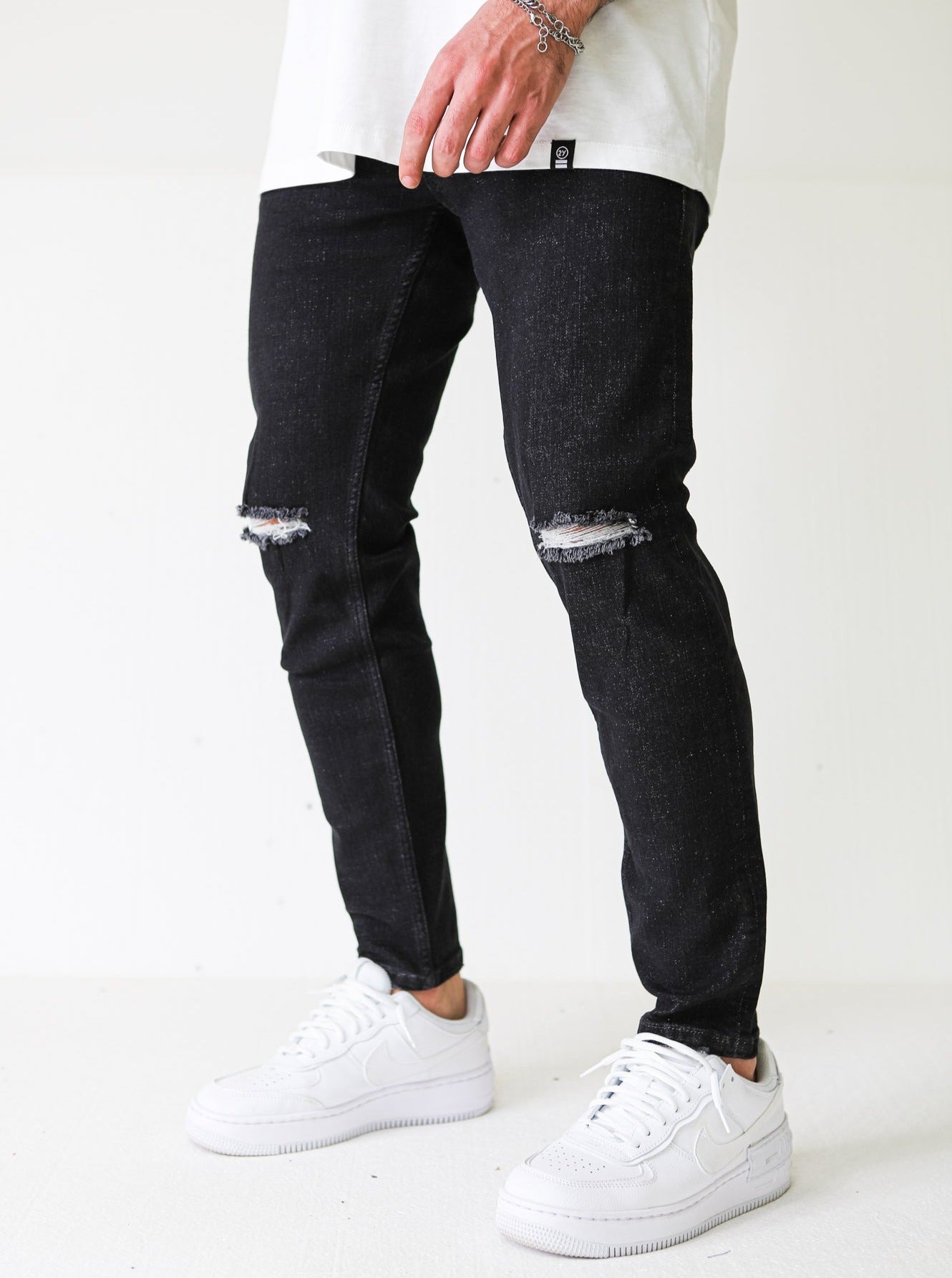 Premium Knee Ripped Black Jeans - UNEFFECTED STUDIOS® - Pants - 2Y PREMIUM