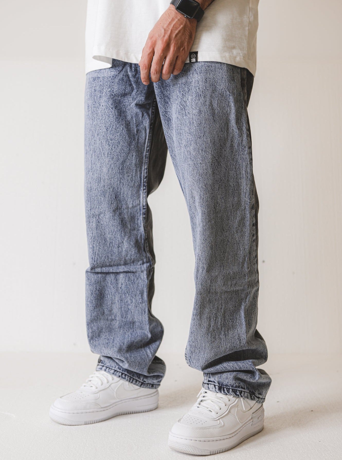 Premium Tilted Contrast Wide fit Jeans - UNEFFECTED STUDIOS® - JEANS - UNEFFECTED STUDIOS®