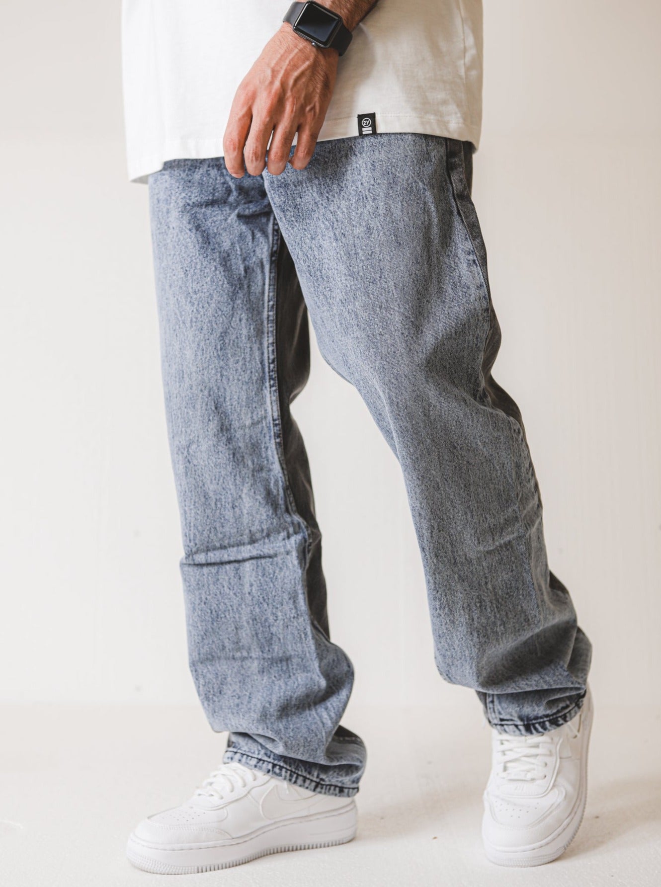 Premium Tilted Contrast Wide fit Jeans - UNEFFECTED STUDIOS® - JEANS - UNEFFECTED STUDIOS®