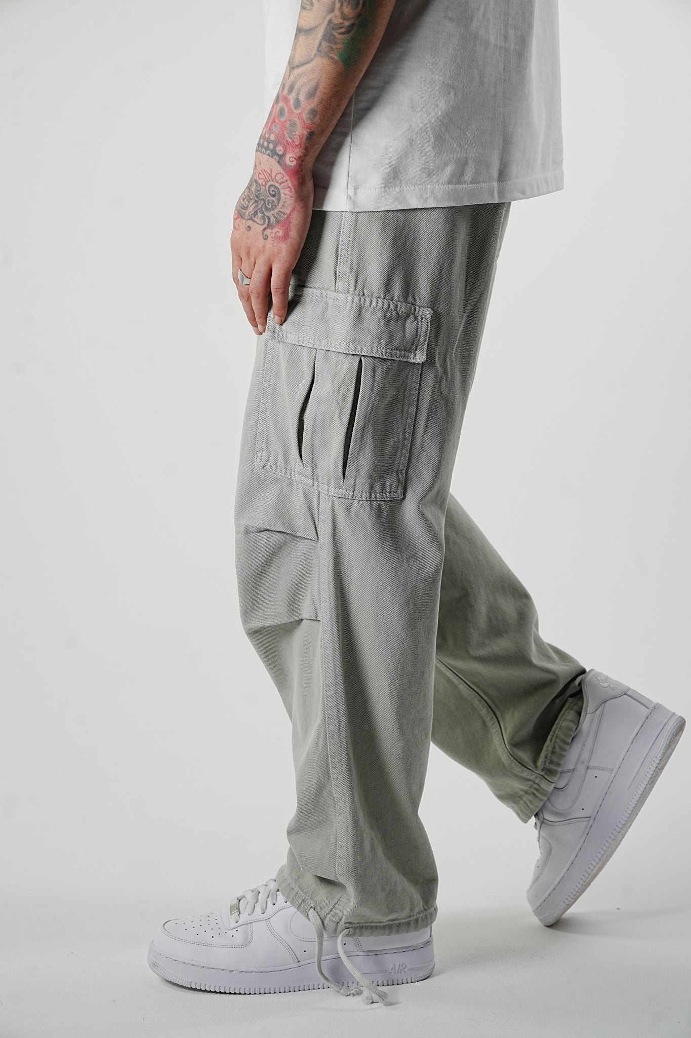R11 Wide Fit Grey Cargo Pants - UNEFFECTED STUDIOS® - 2Y PREMIUM