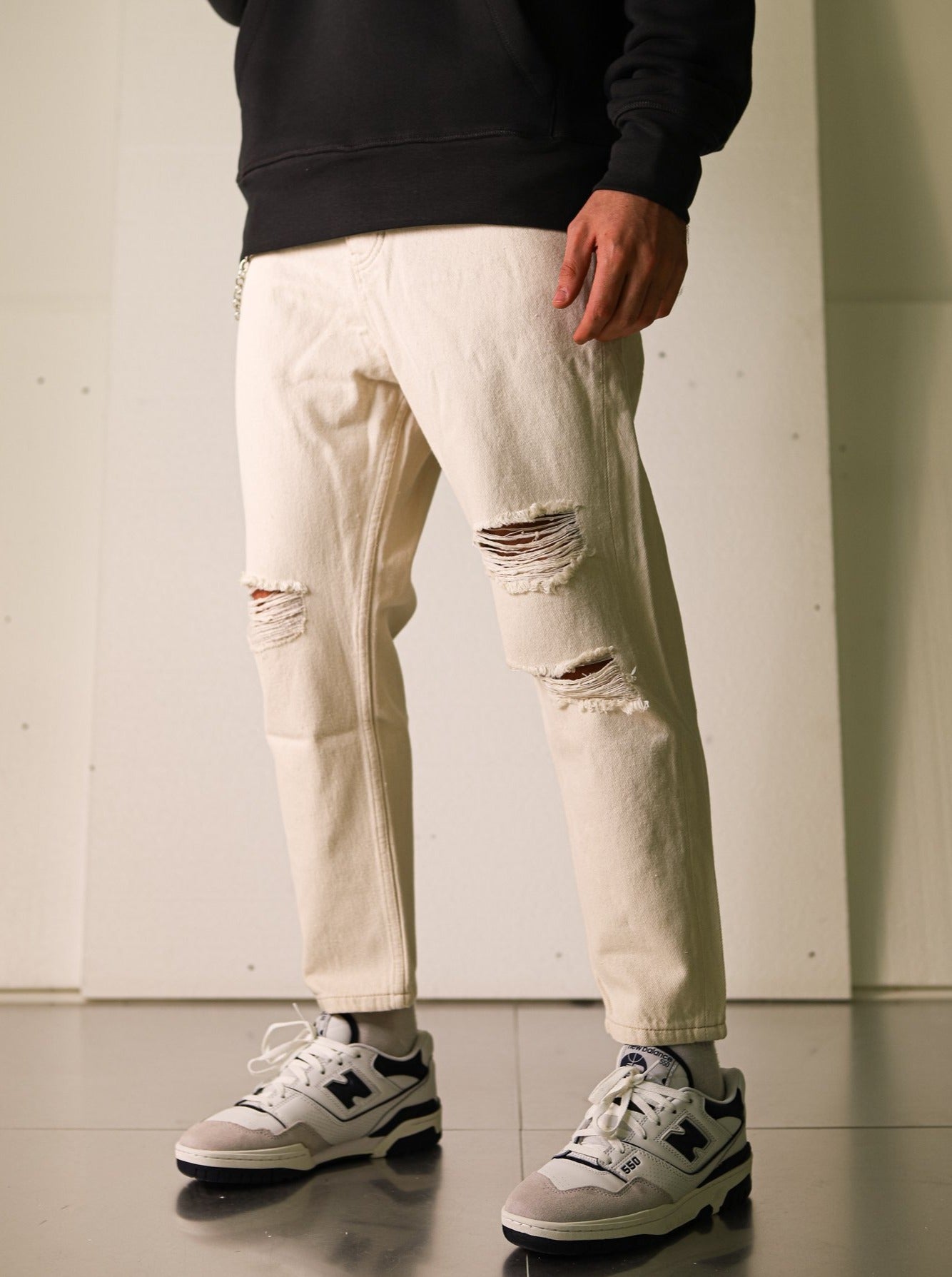 Relaxed Fit Premium Jeans - Shell Cream - UNEFFECTED STUDIOS® - JEANS - UNEFFECTED