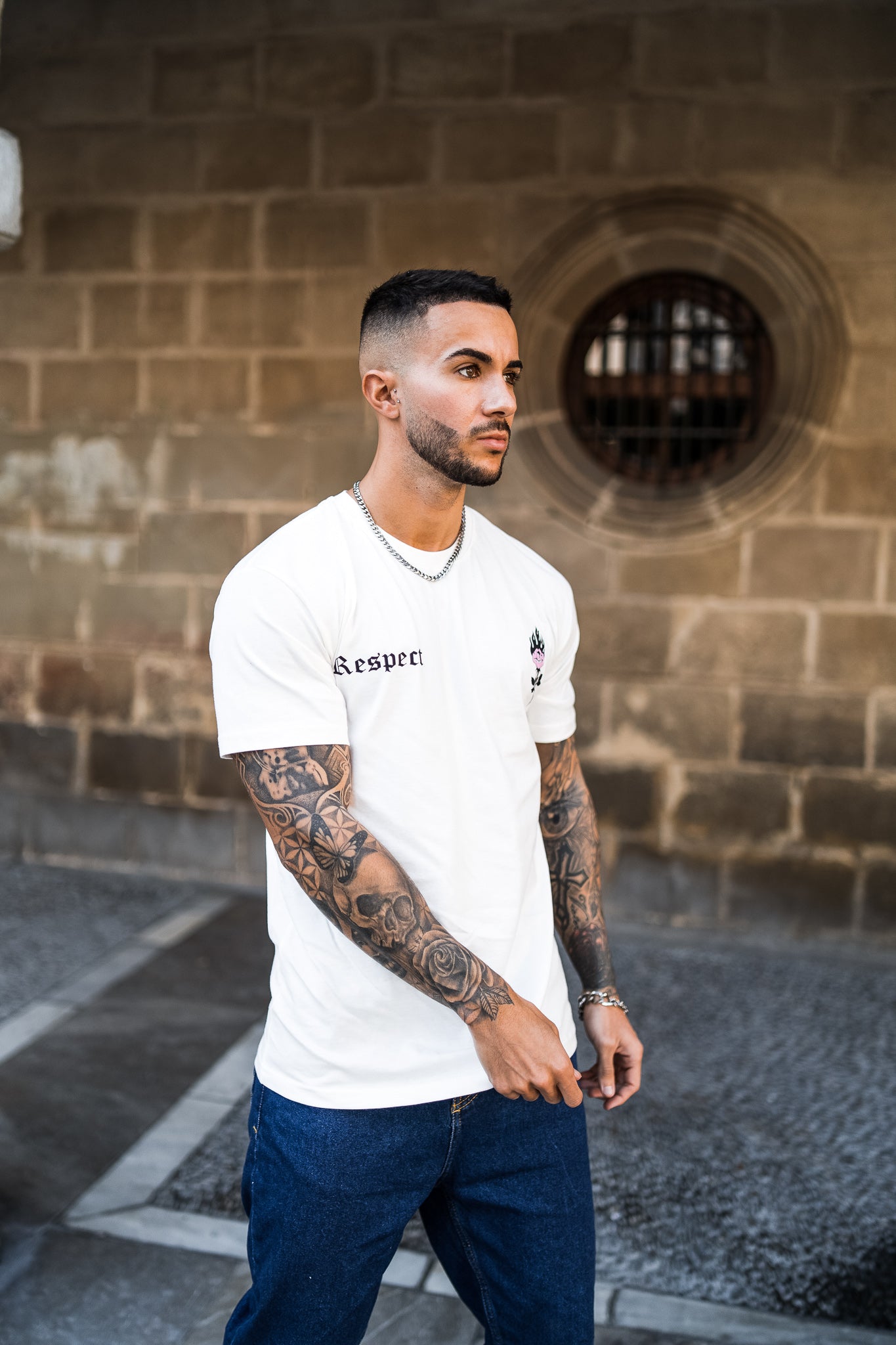 Respect Relaxed Fit Premium Tee White - UNEFFECTED STUDIOS® - T-shirt - UNEFFECTED