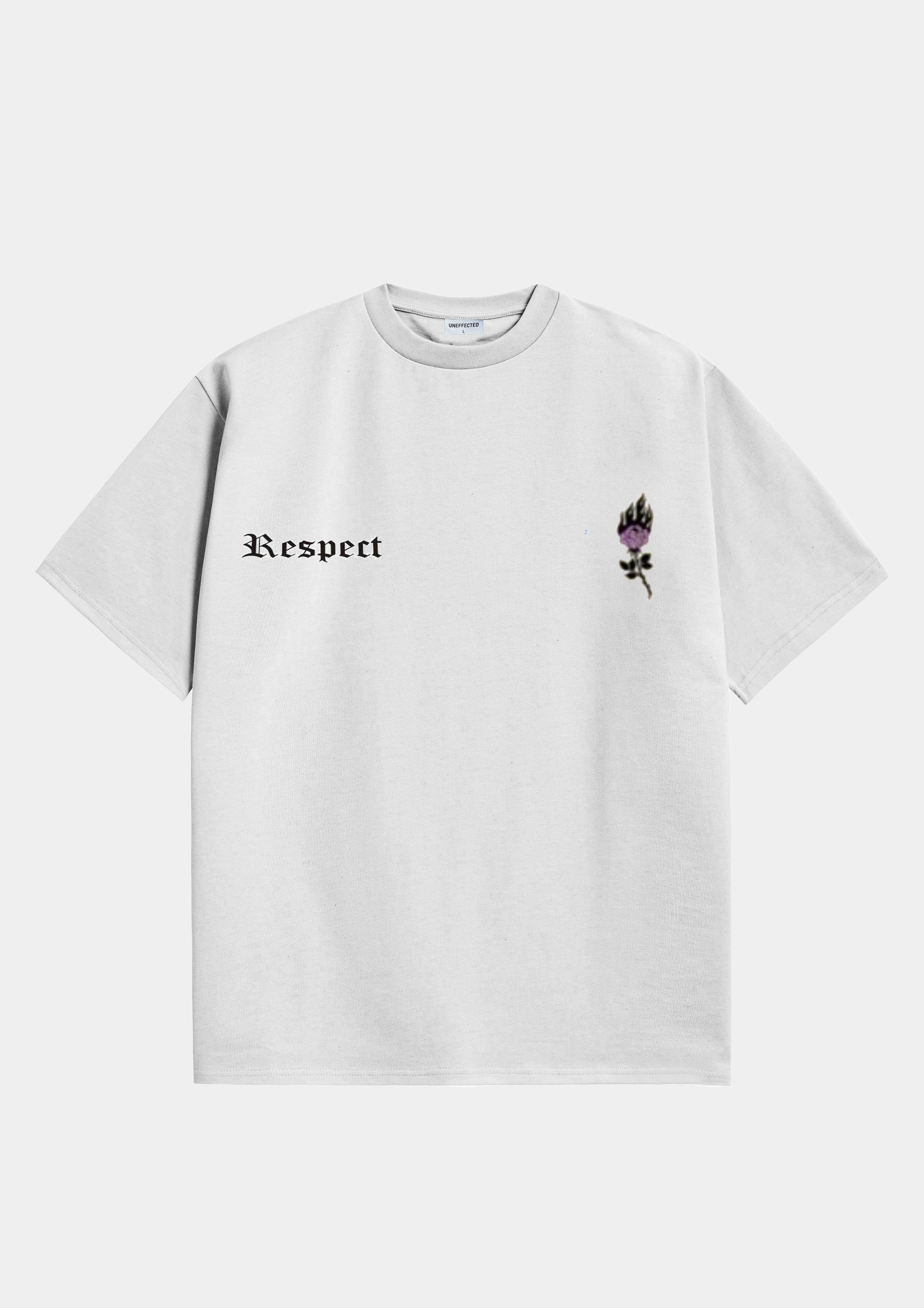 Respect Relaxed Fit Premium Tee White - UNEFFECTED STUDIOS® - T - shirt - UNEFFECTED