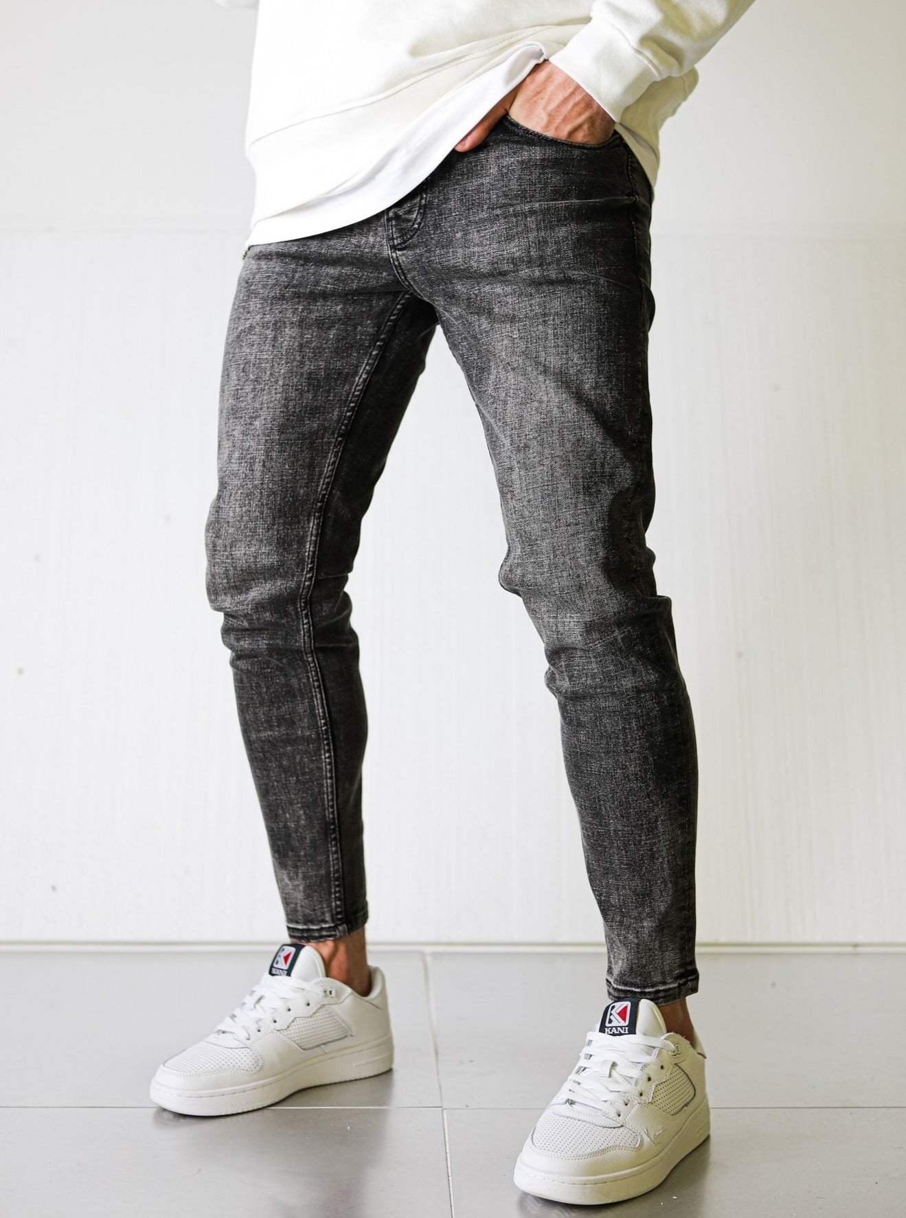 Spray-On Basic Grey Jeans - UNEFFECTED STUDIOS® - JEANS - UNEFFECTED