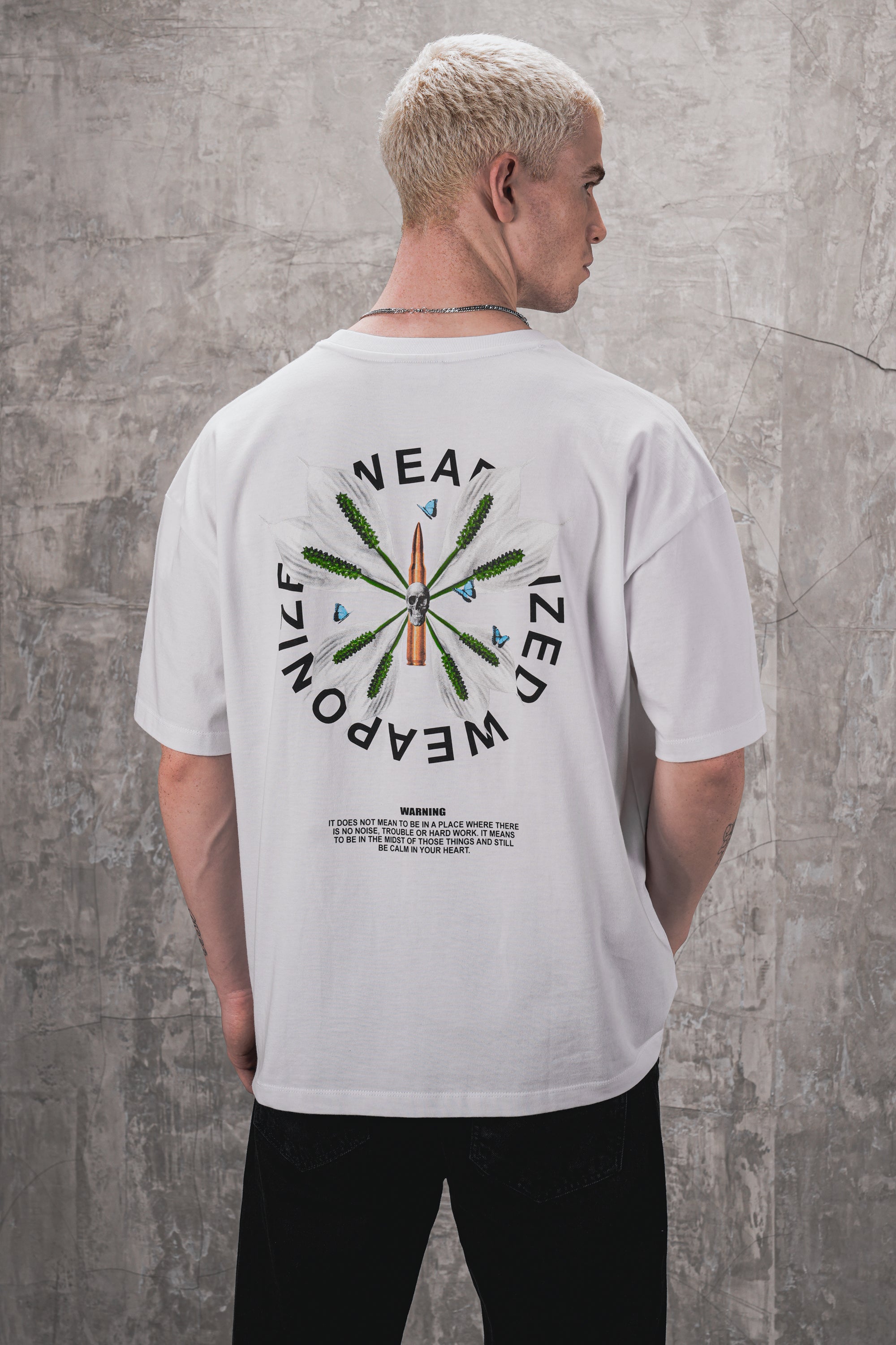 Weaponized 240GSM Oversized Tee - White - UNEFFECTED STUDIOS® - T-shirt - UNEFFECTED STUDIOS®
