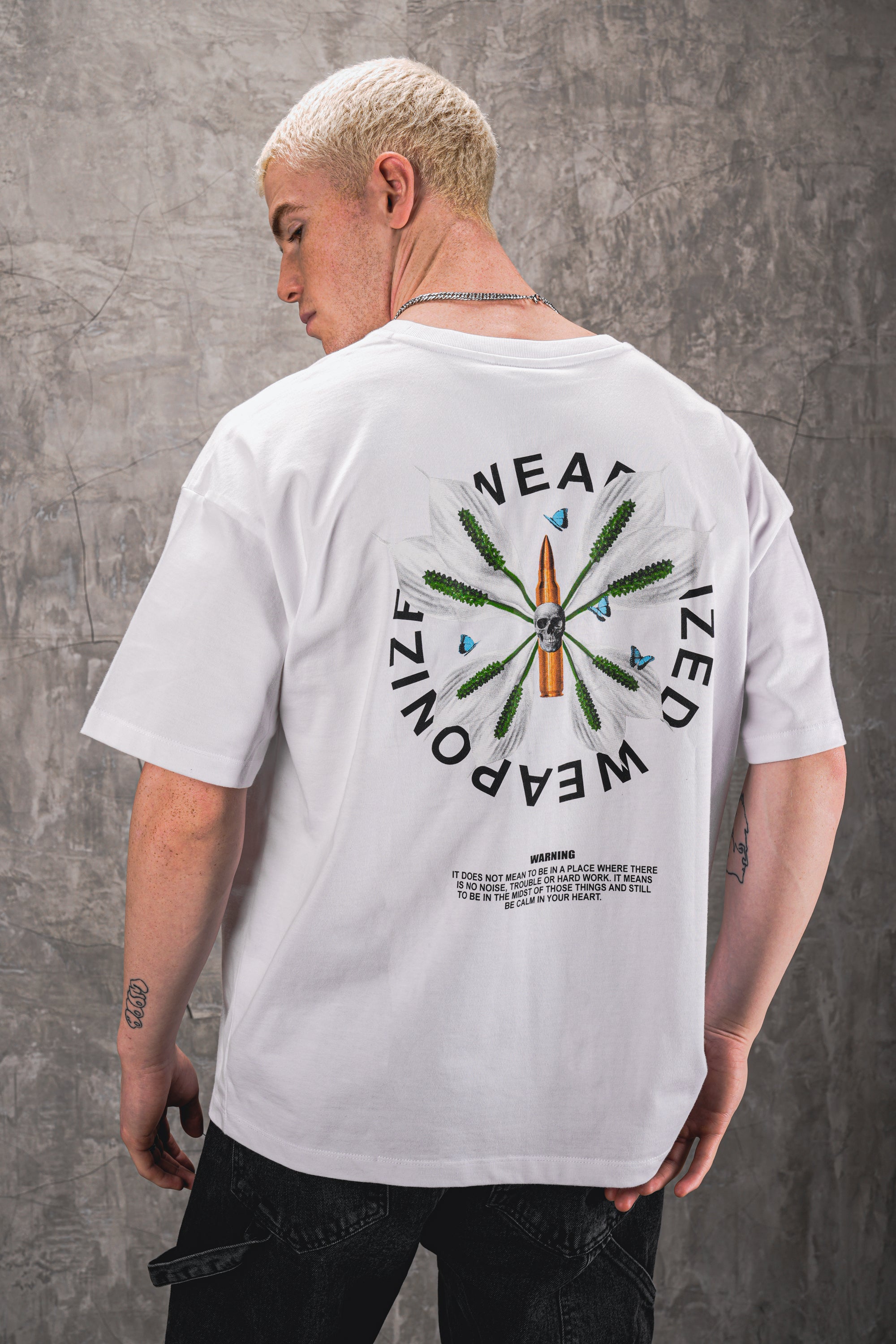 Weaponized 240GSM Oversized Tee - White - UNEFFECTED STUDIOS® - T-shirt - UNEFFECTED STUDIOS®